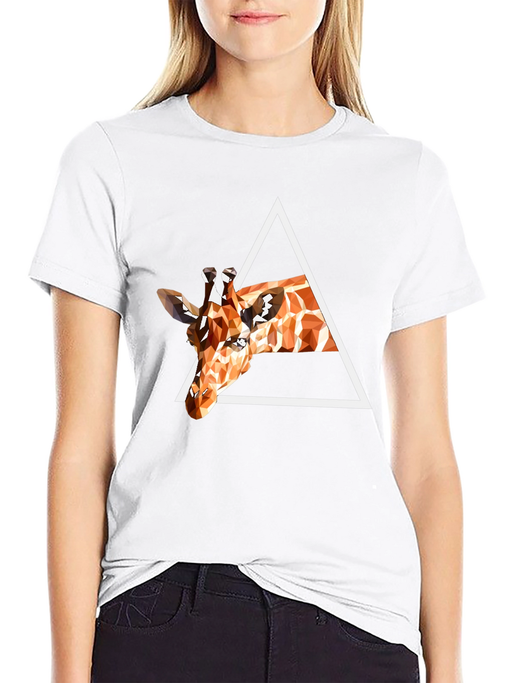 Geometric Giraffe T-Shirt - Modern Art Tee