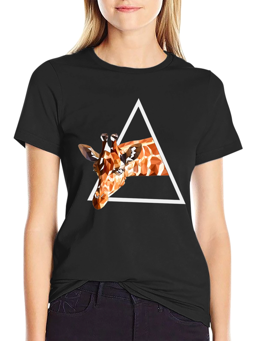 Geometric Giraffe T-Shirt - Modern Art Tee