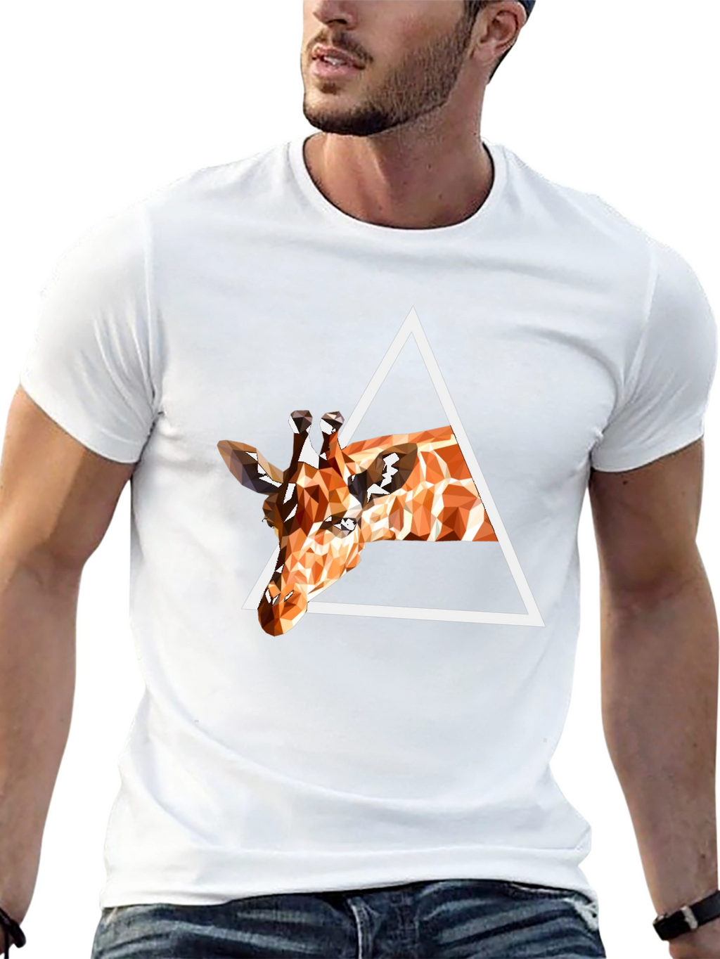 Geometric Giraffe T-Shirt - Modern Art Tee