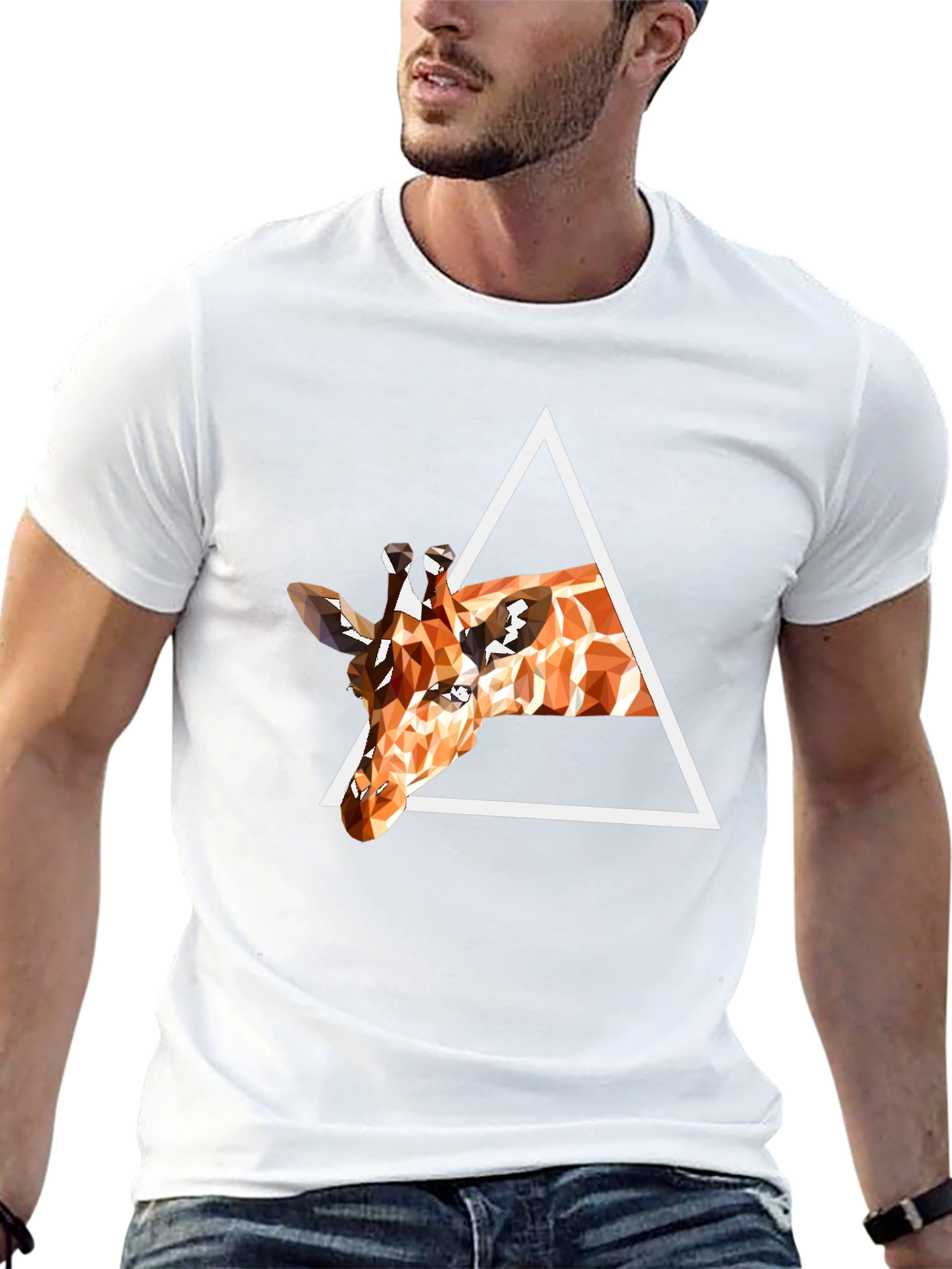 Geometric Giraffe T-Shirt - Modern Art Tee