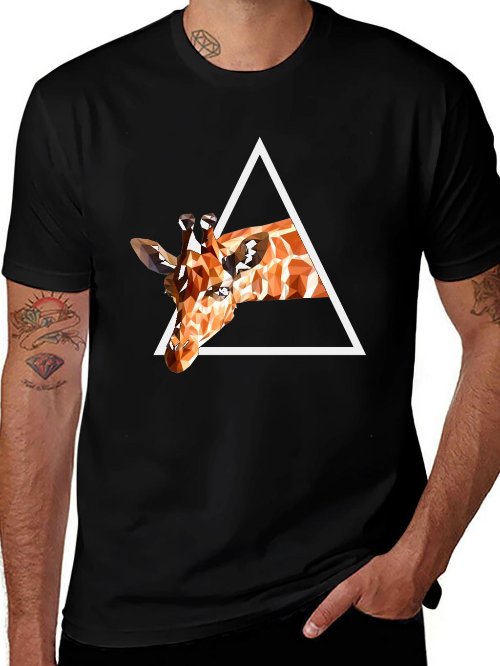 Geometric Giraffe T-Shirt - Modern Art Tee