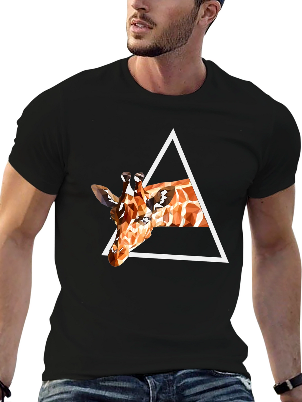 Geometric Giraffe T-Shirt - Modern Art Tee