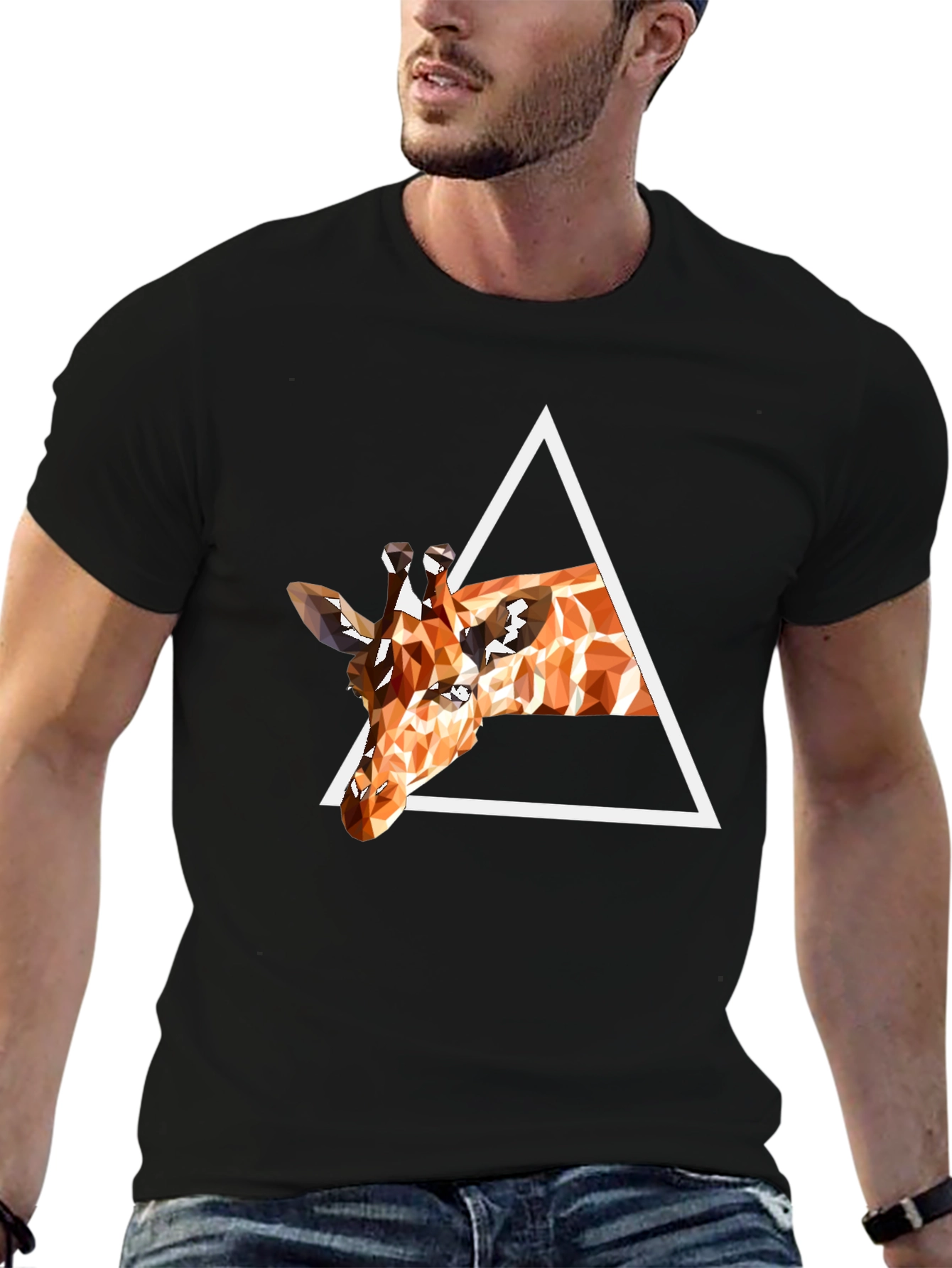 Geometric Giraffe T-Shirt - Modern Art Tee