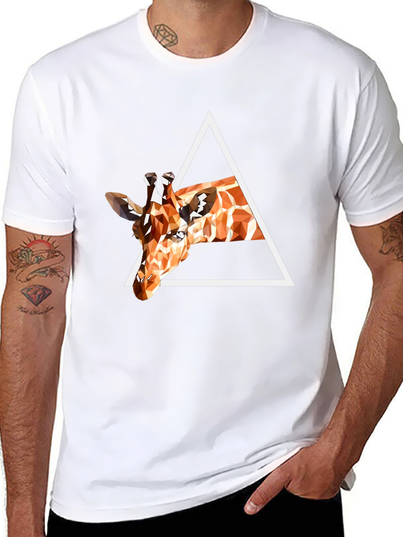 Geometric Giraffe T-Shirt - Modern Art Tee