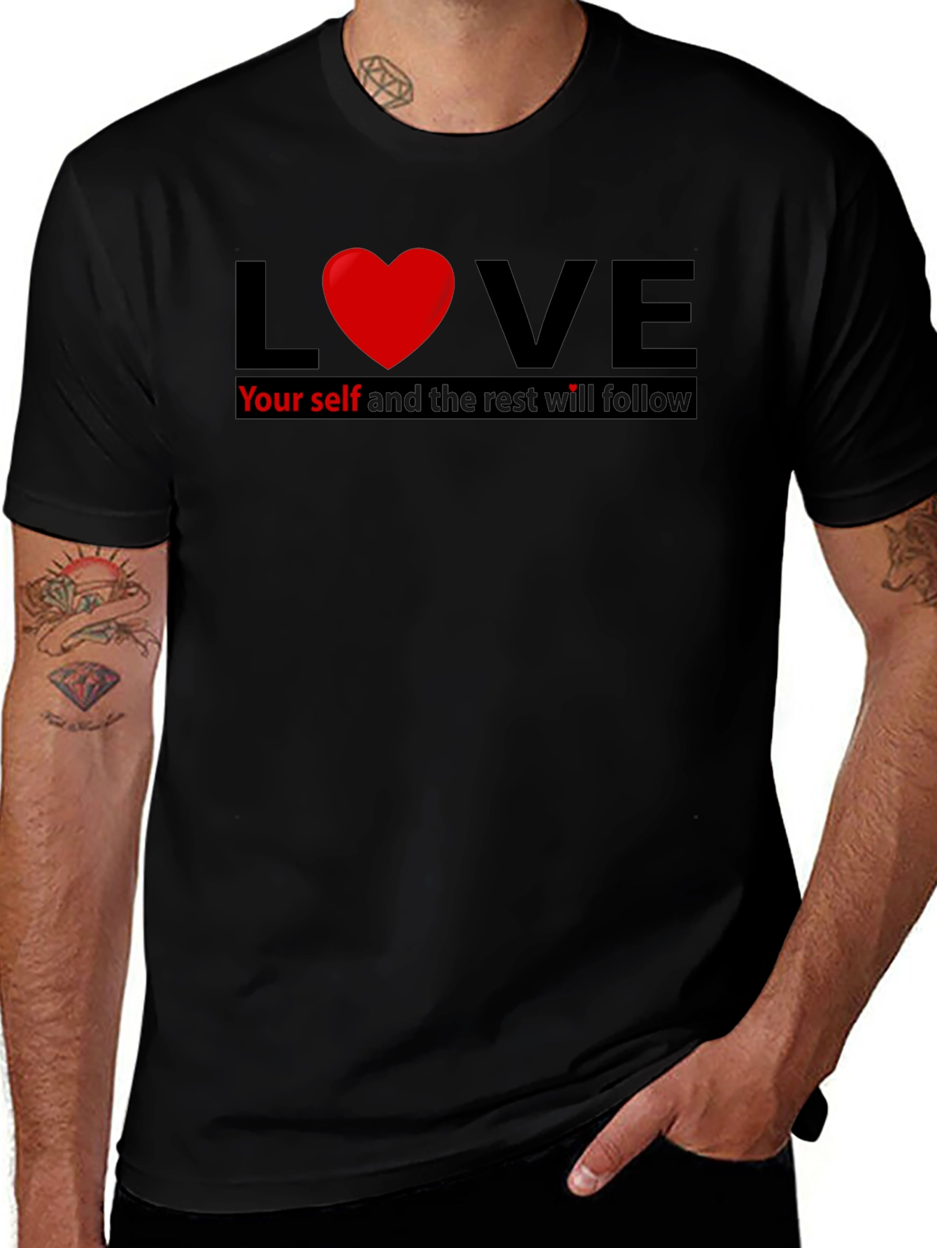 Love Yourself T-Shirt - Motivational Design - Soft Cotton Blend