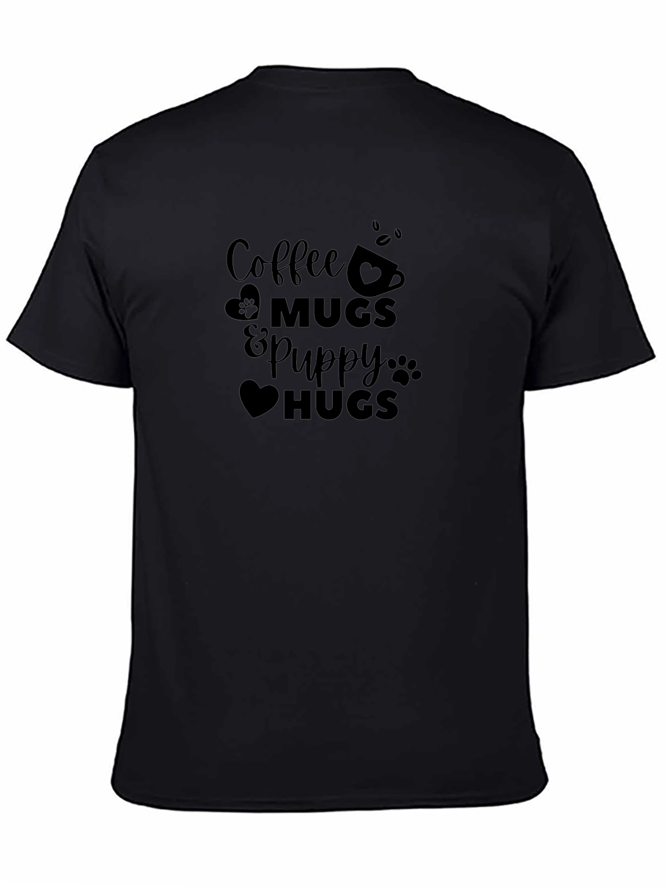 Coffee Mugs Puppy Hugs Graphic Tee - Black T-Shirt