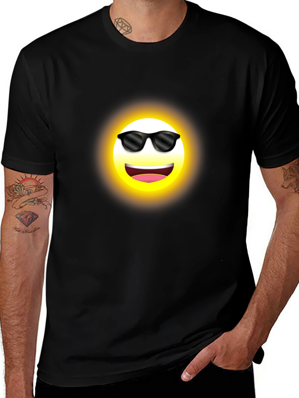 Cool Emoji Black T-Shirt
