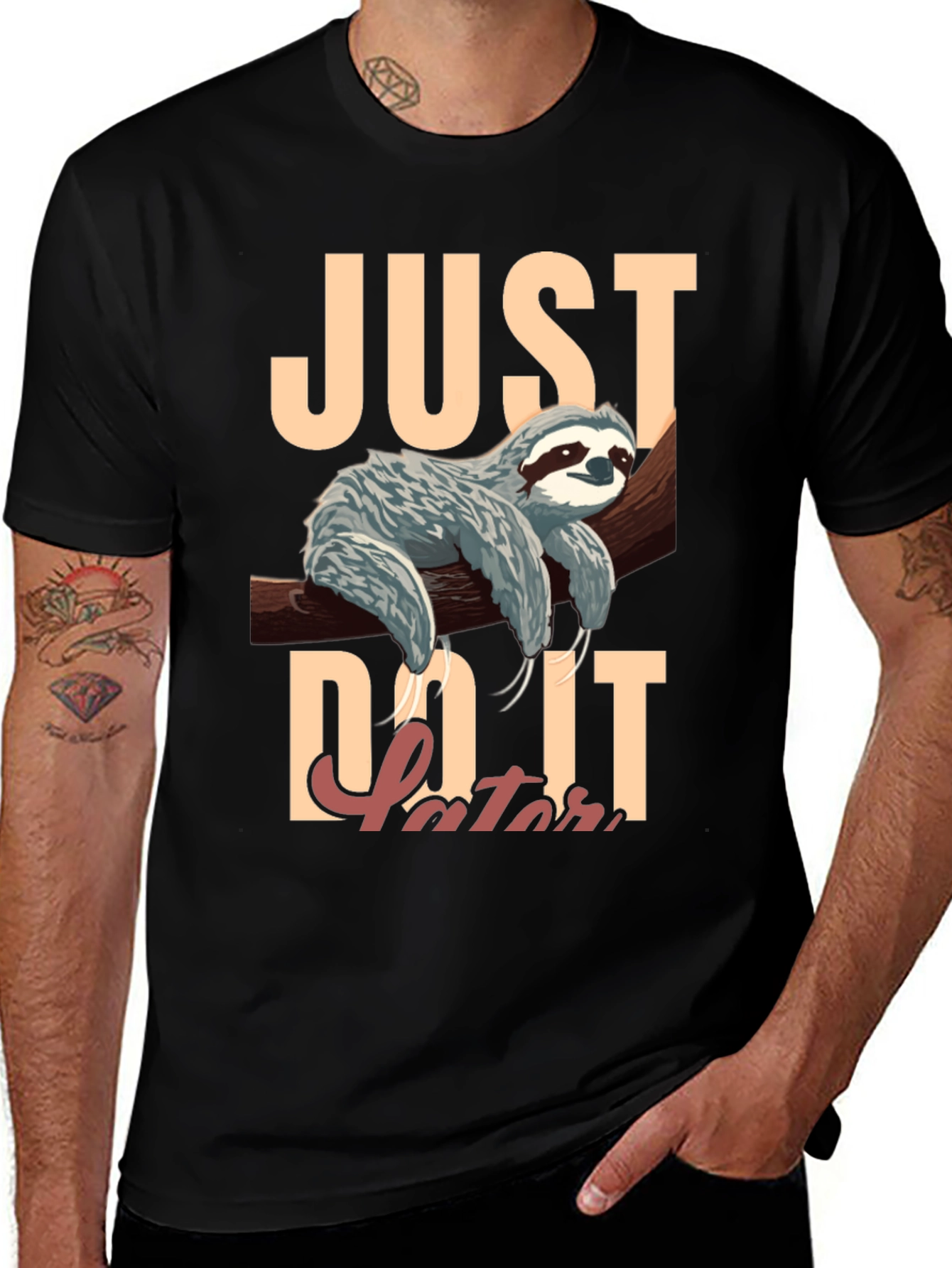 Just Do It Later Sloth T-Shirt Funny Lazy Tee