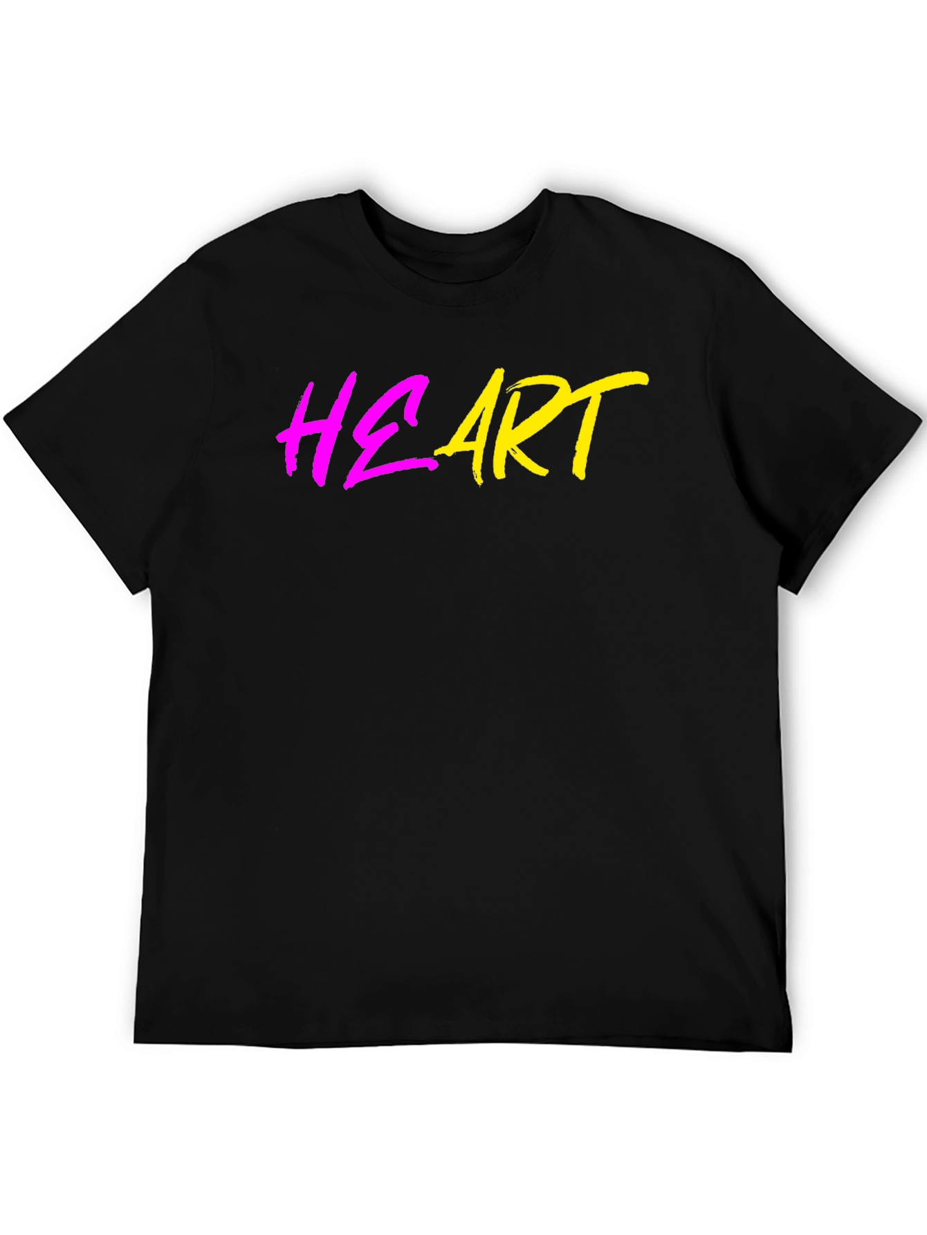 Heart Graphic Black Tee - Trendy Casual Wear
