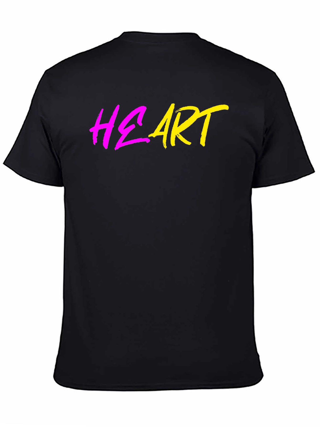 Heart Graphic Black Tee - Trendy Casual Wear