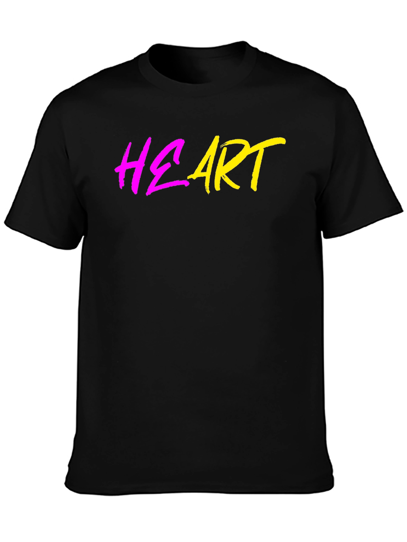 Heart Graphic Black Tee - Trendy Casual Wear