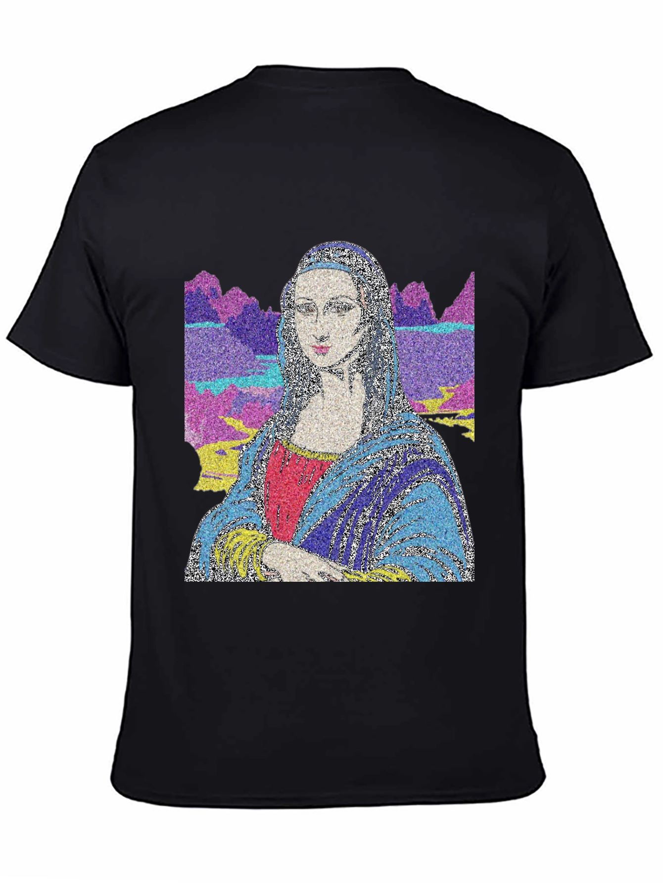 Mona Lisa Art T-Shirt - Mens Black Tee