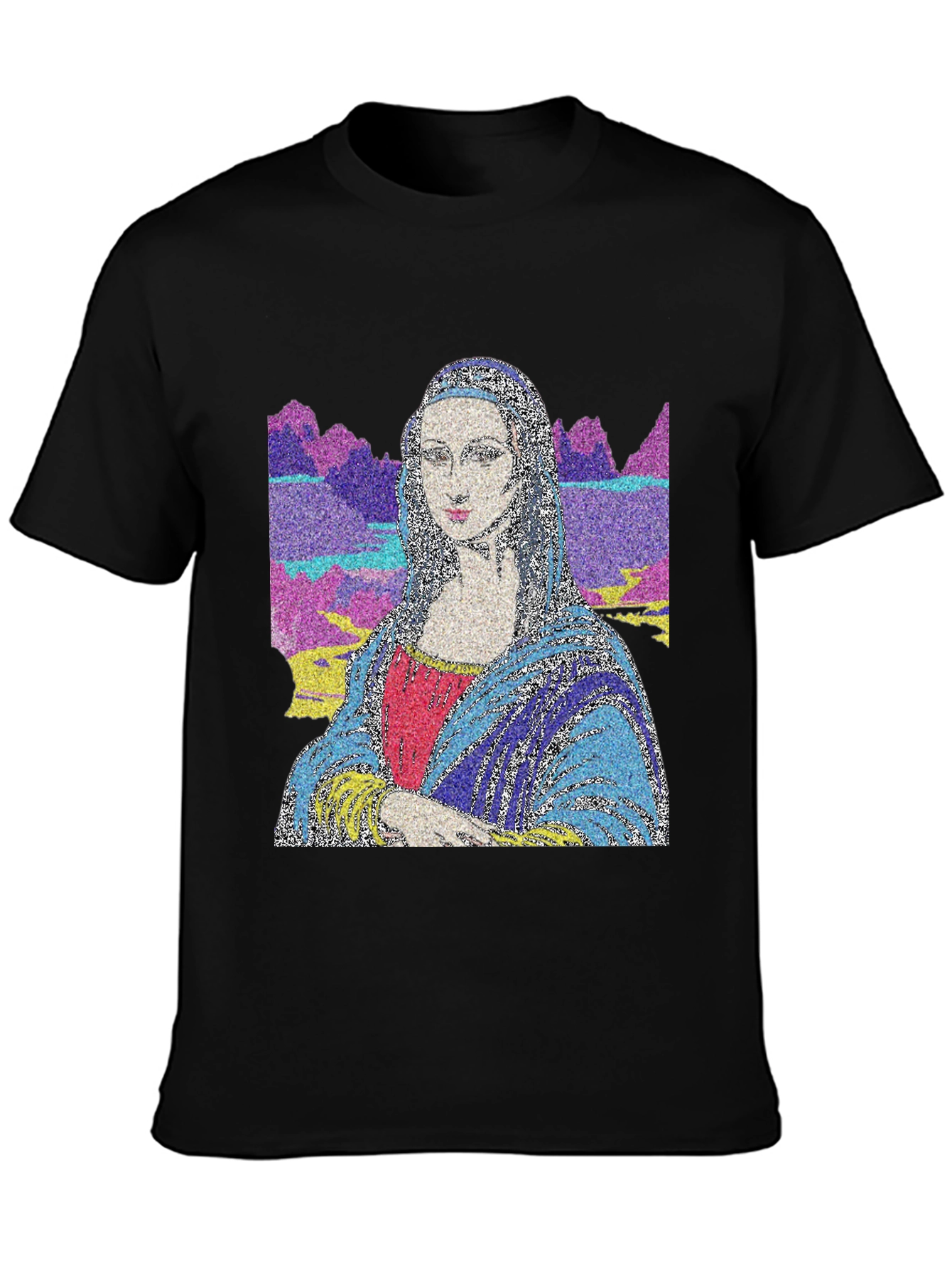 Mona Lisa Art T-Shirt - Mens Black Tee