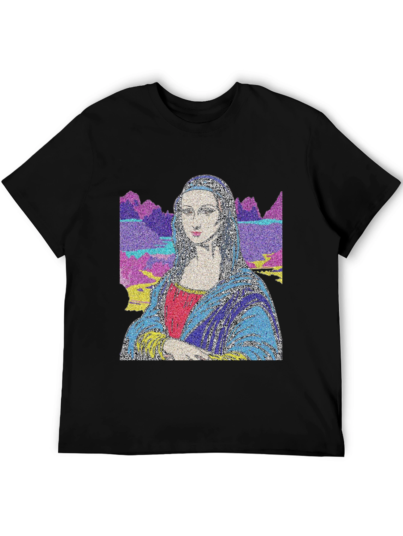 Mona Lisa Art T-Shirt - Mens Black Tee