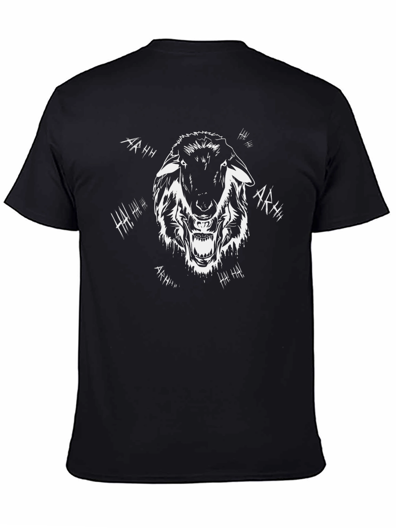 Mens Black Graphic Tee - Angry Sheep Design