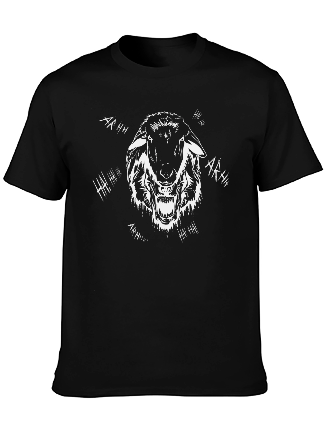 Mens Black Graphic Tee - Angry Sheep Design