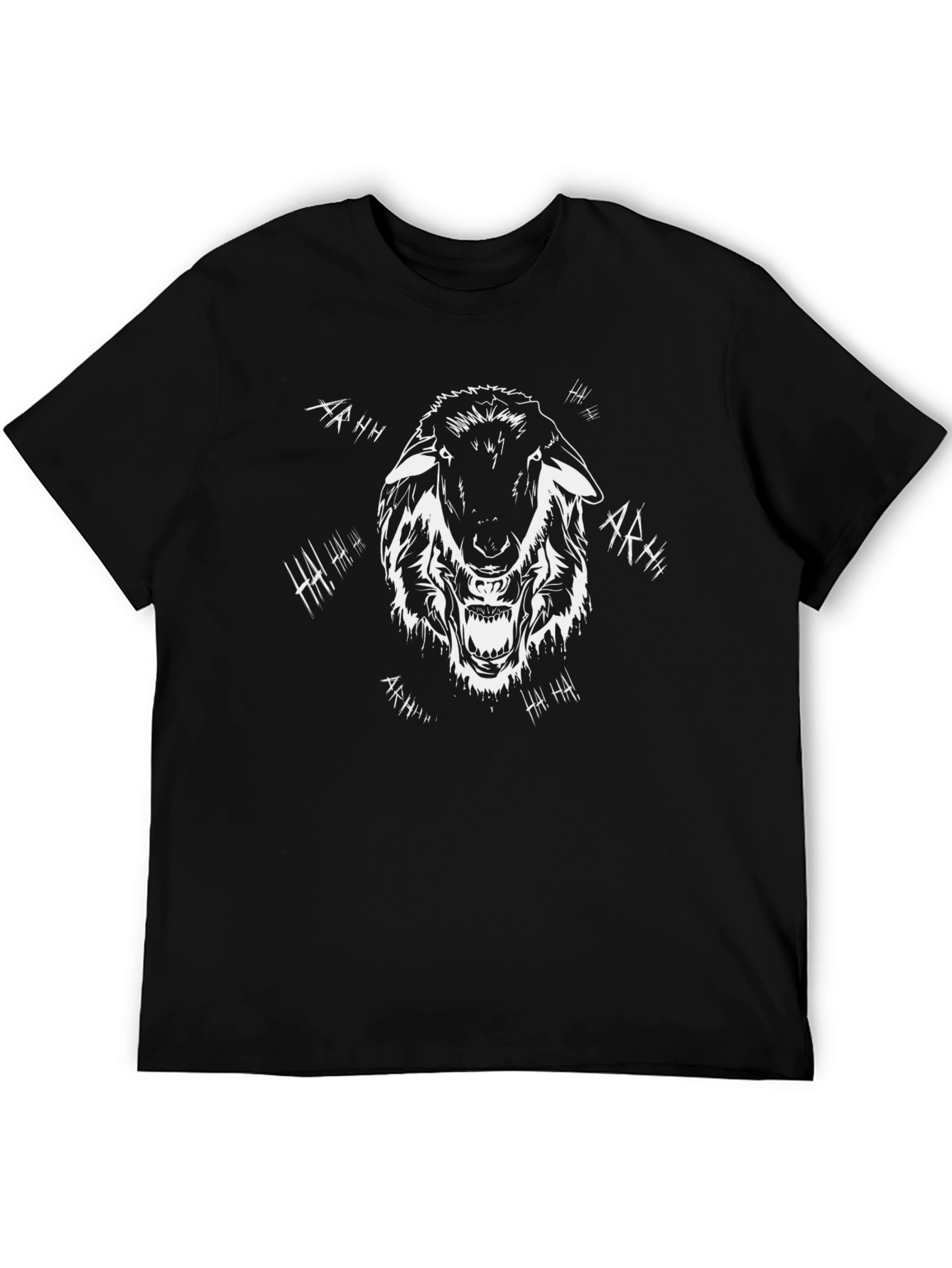Mens Black Graphic Tee - Angry Sheep Design