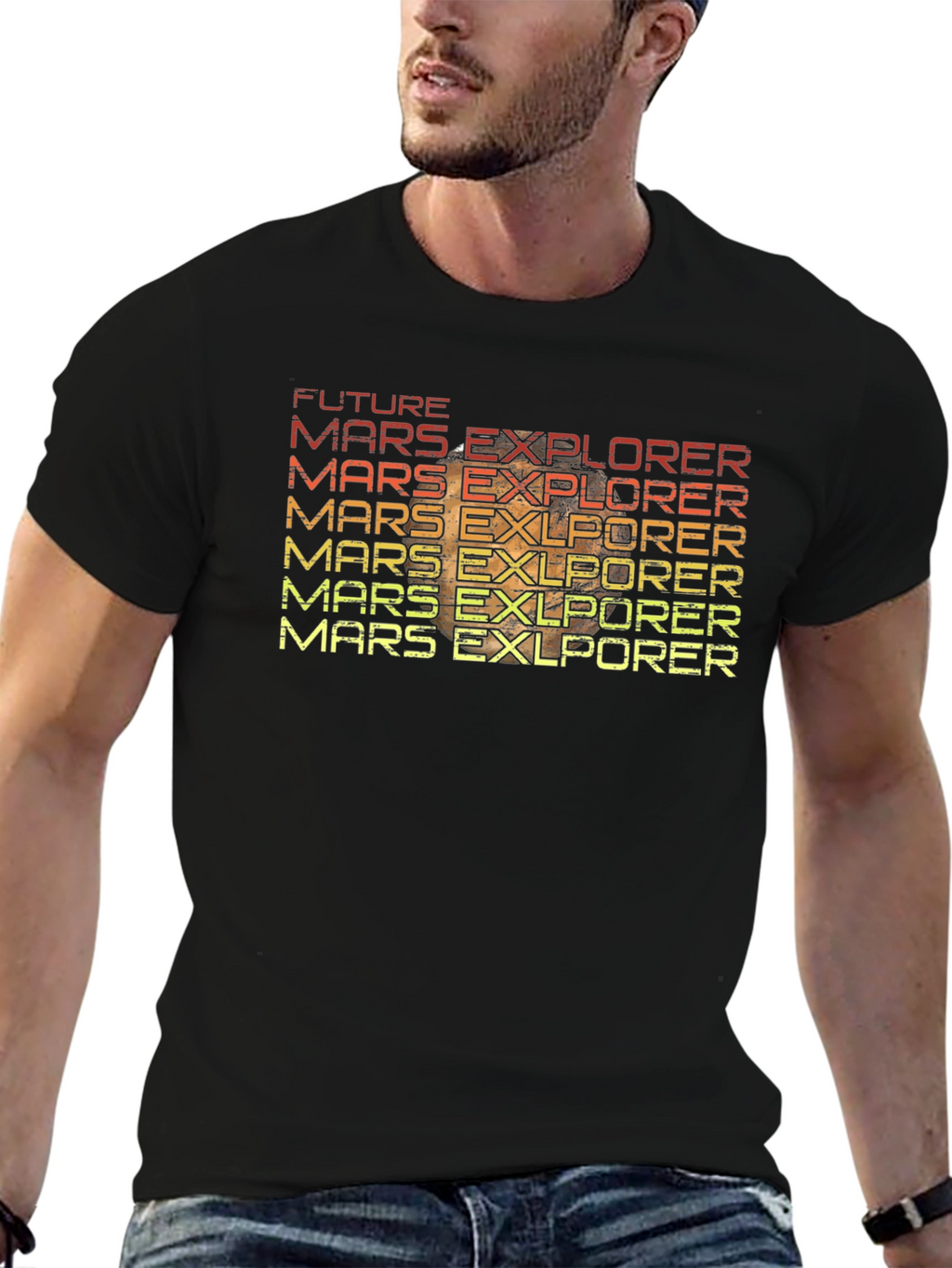 Future Mars Explorer Retro T-Shirt