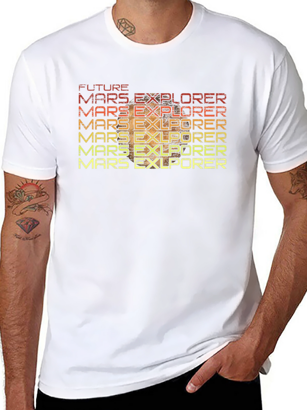 Future Mars Explorer Retro T-Shirt