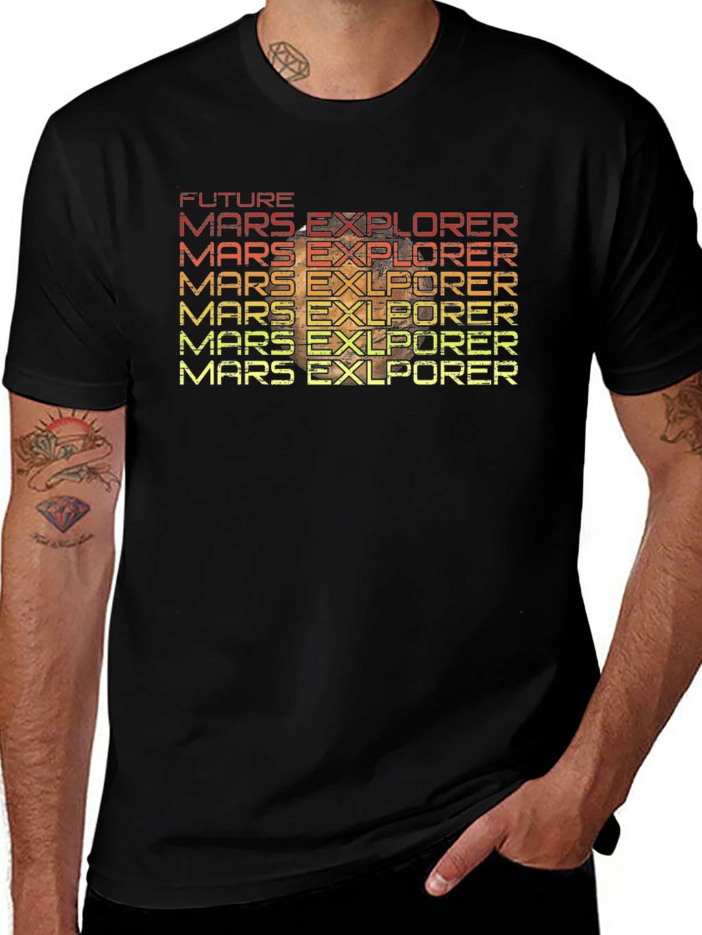 Future Mars Explorer Retro T-Shirt