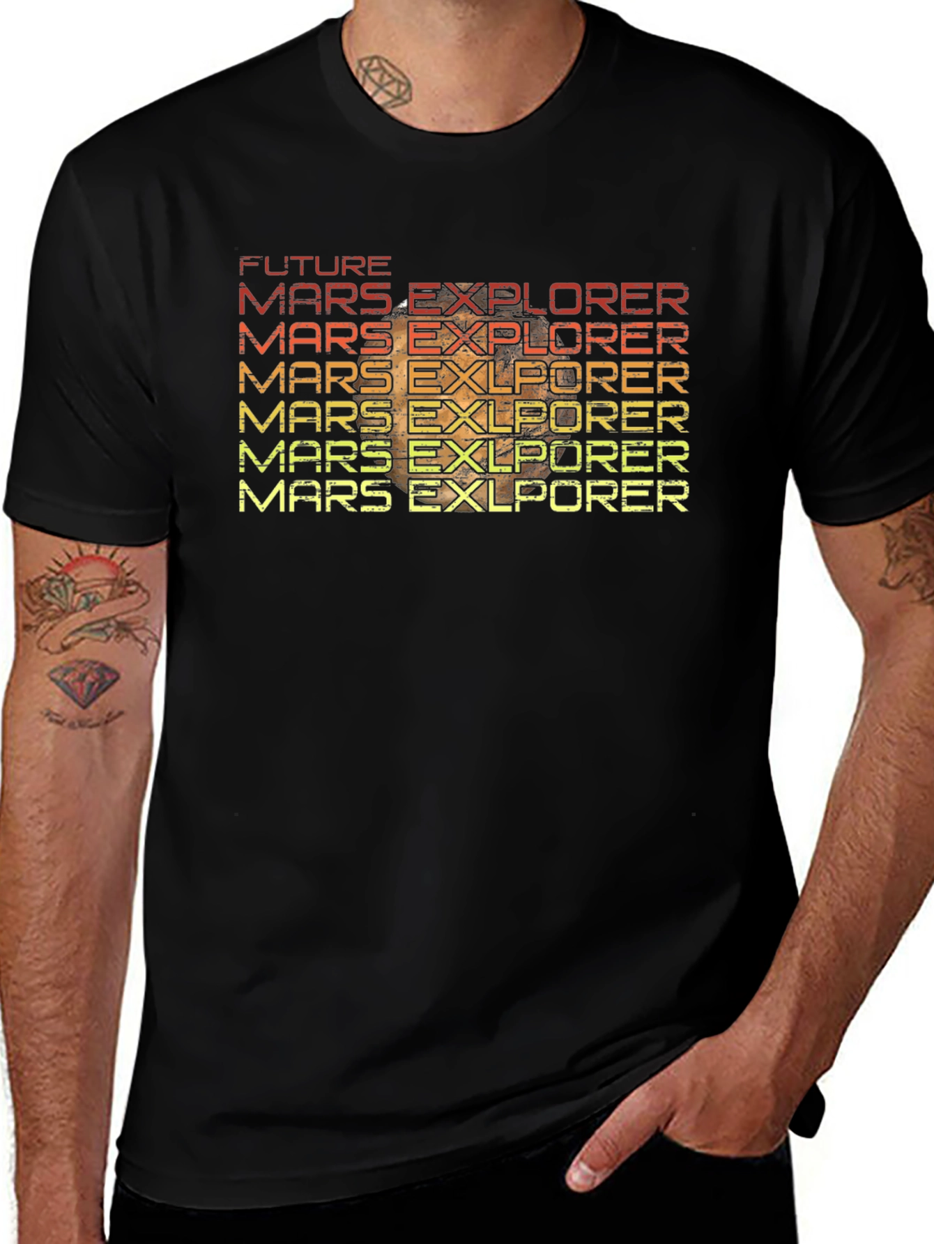 Future Mars Explorer Retro T-Shirt