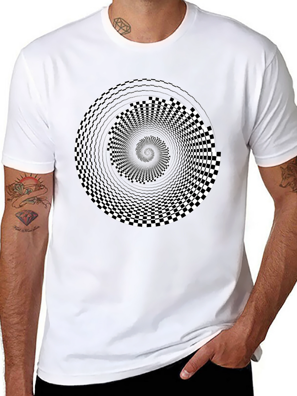Optical Illusion Black T-Shirt