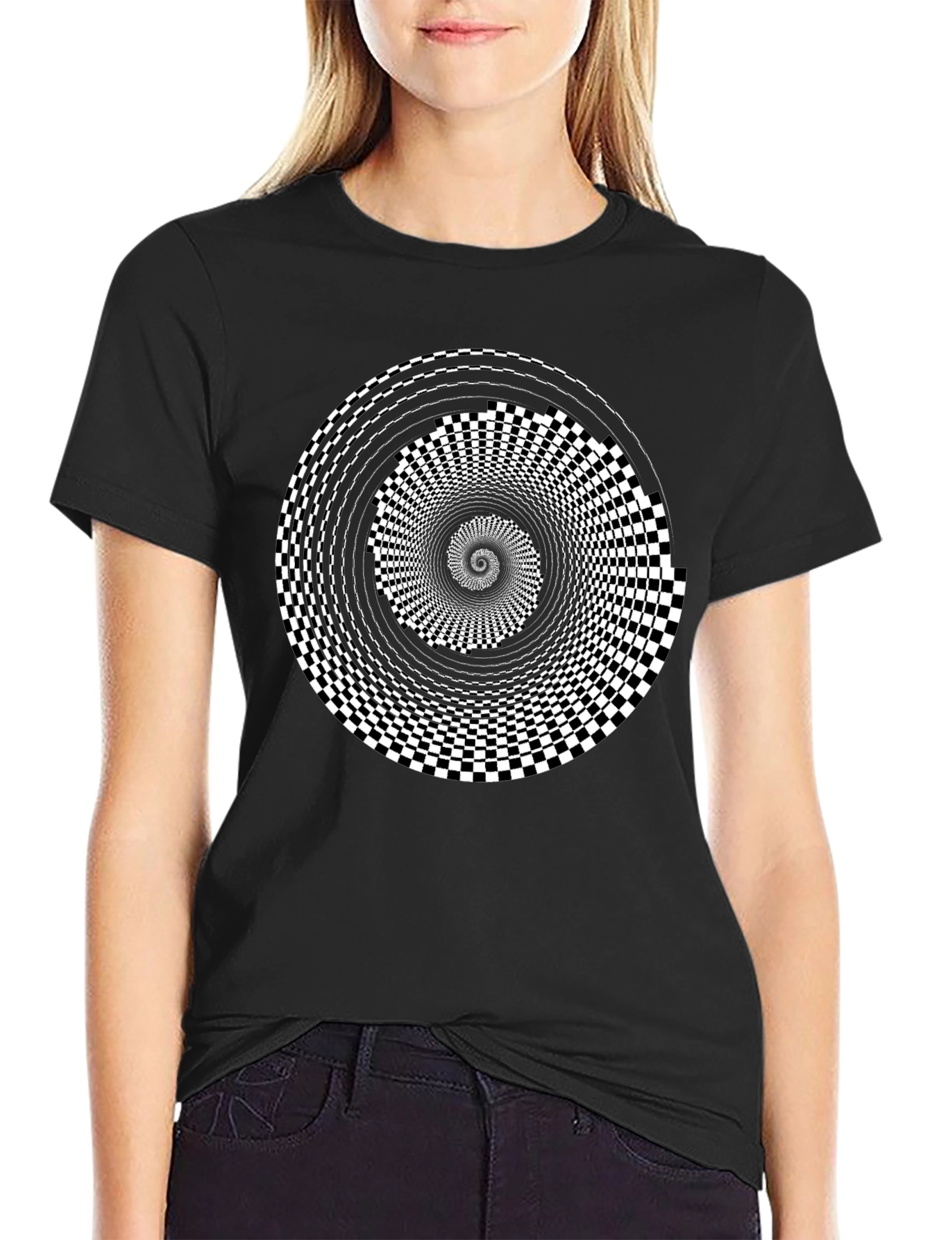 Optical Illusion Black T-Shirt