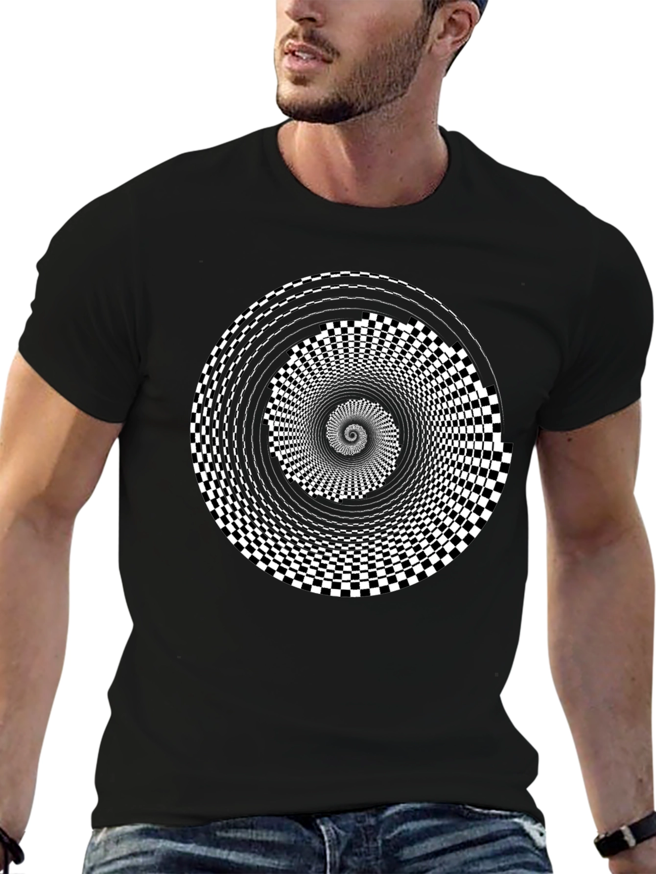 Optical Illusion Black T-Shirt