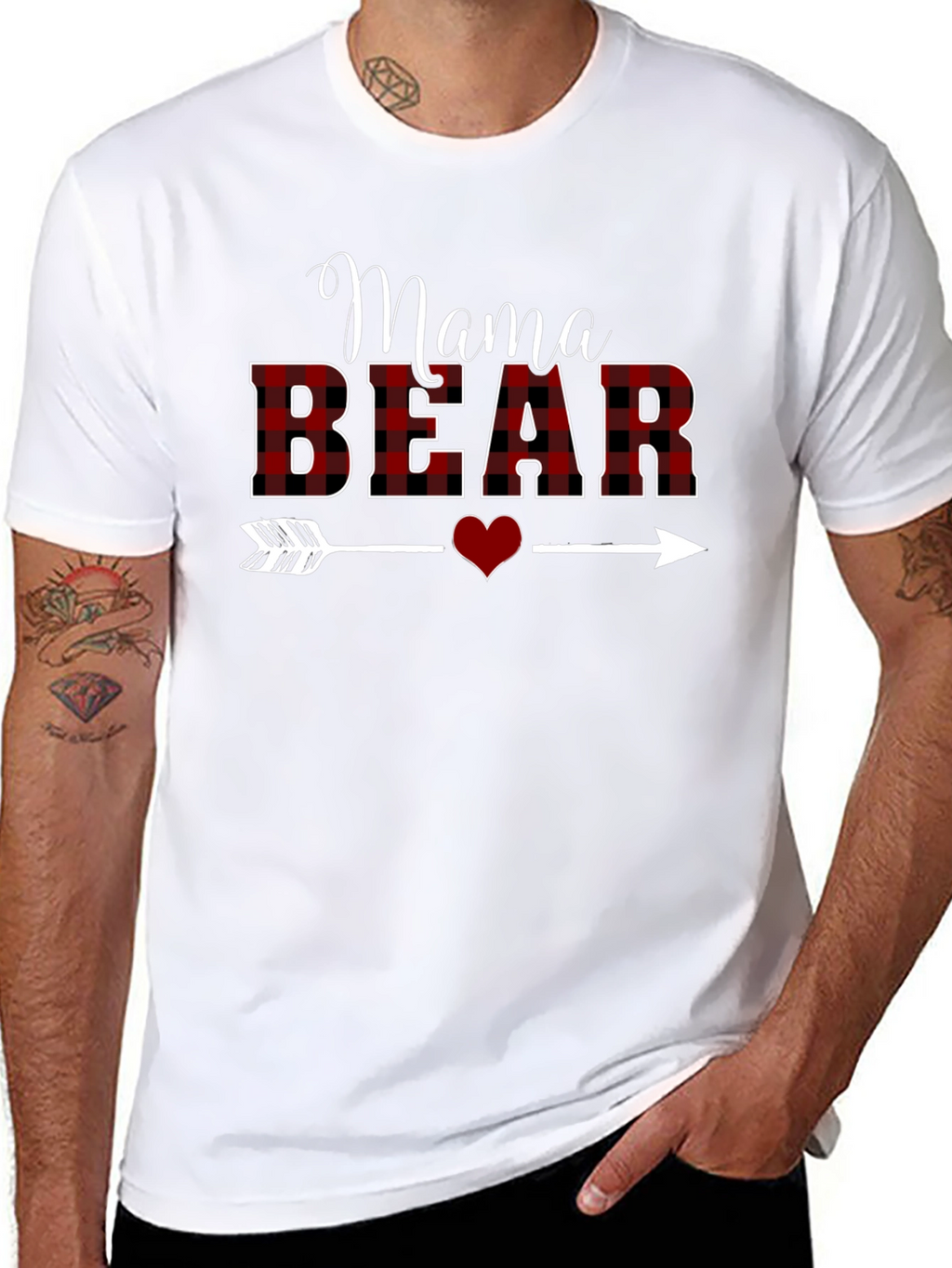 Mama Bear Plaid Graphic T-Shirt
