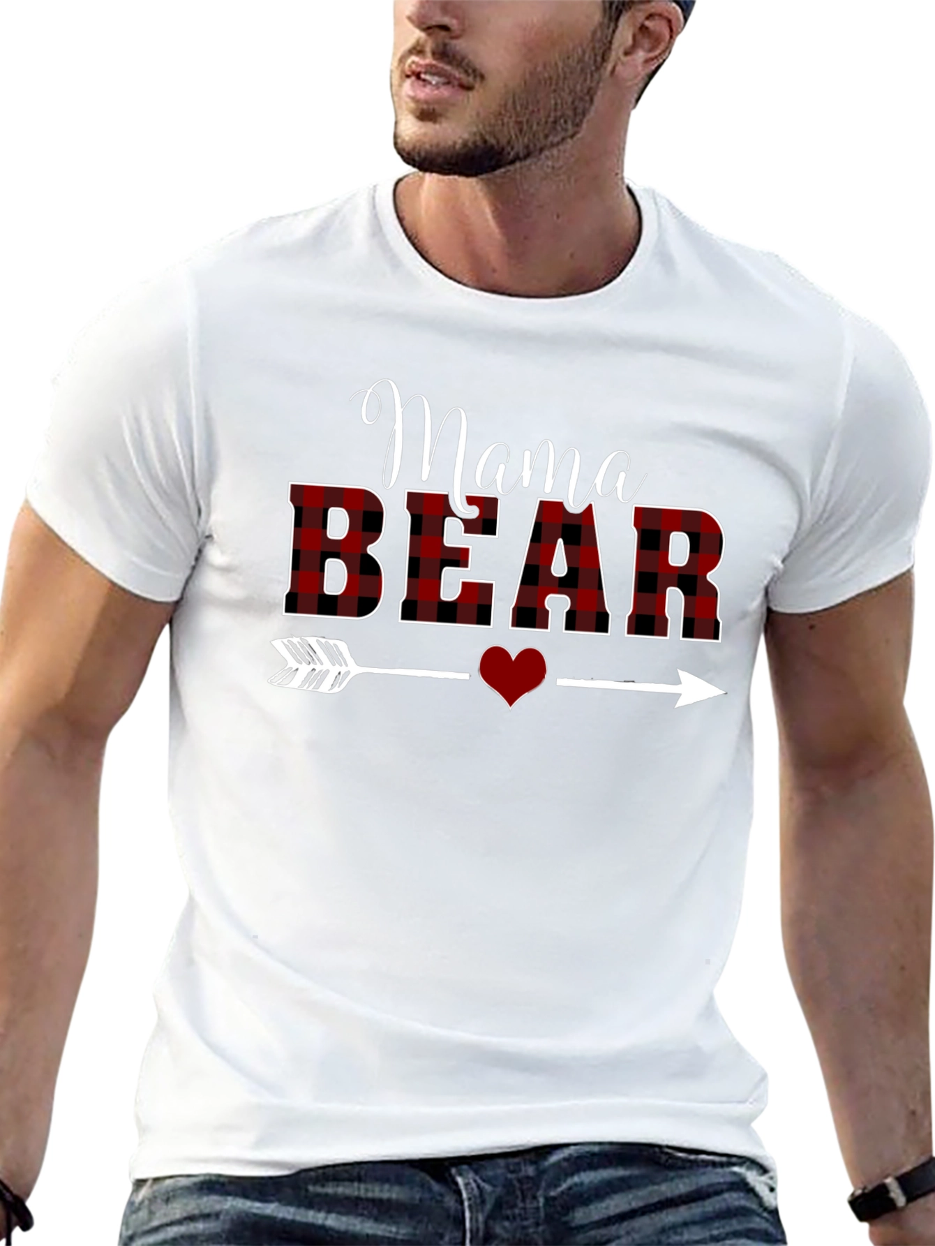 Mama Bear Plaid Graphic T-Shirt
