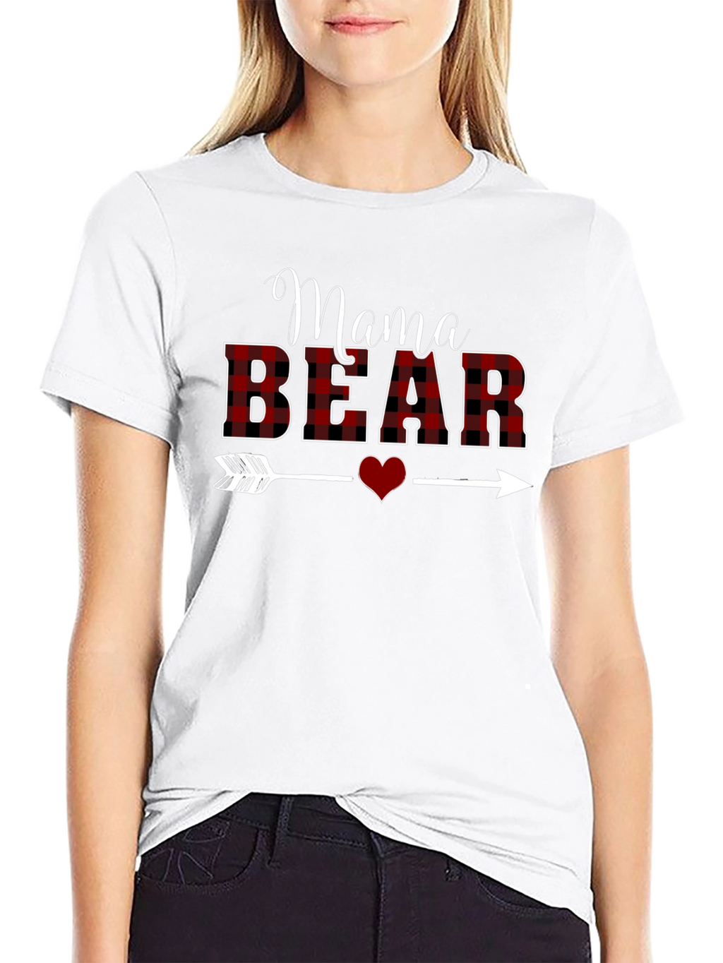 Mama Bear Plaid Graphic T-Shirt