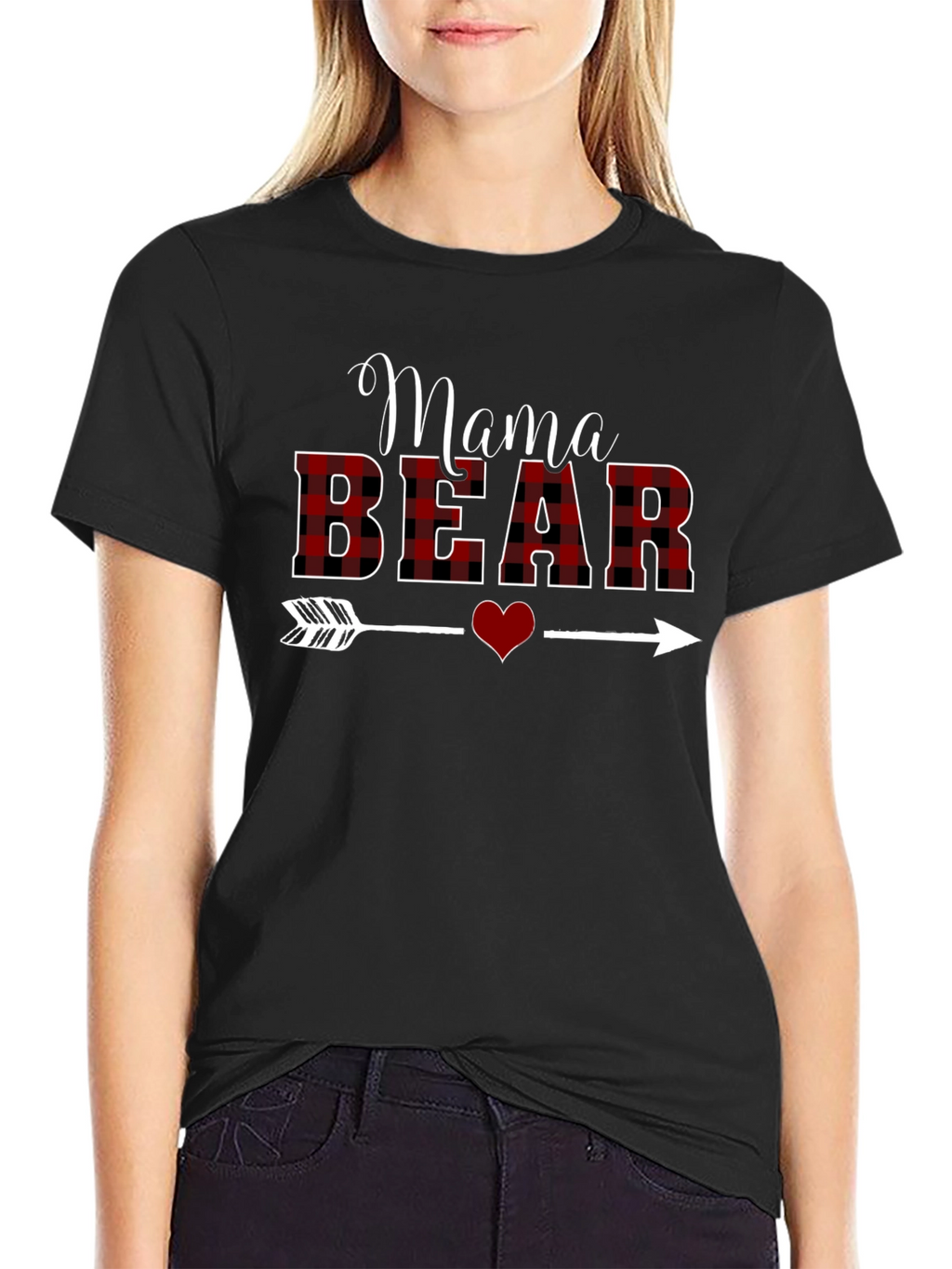 Mama Bear Plaid Graphic T-Shirt