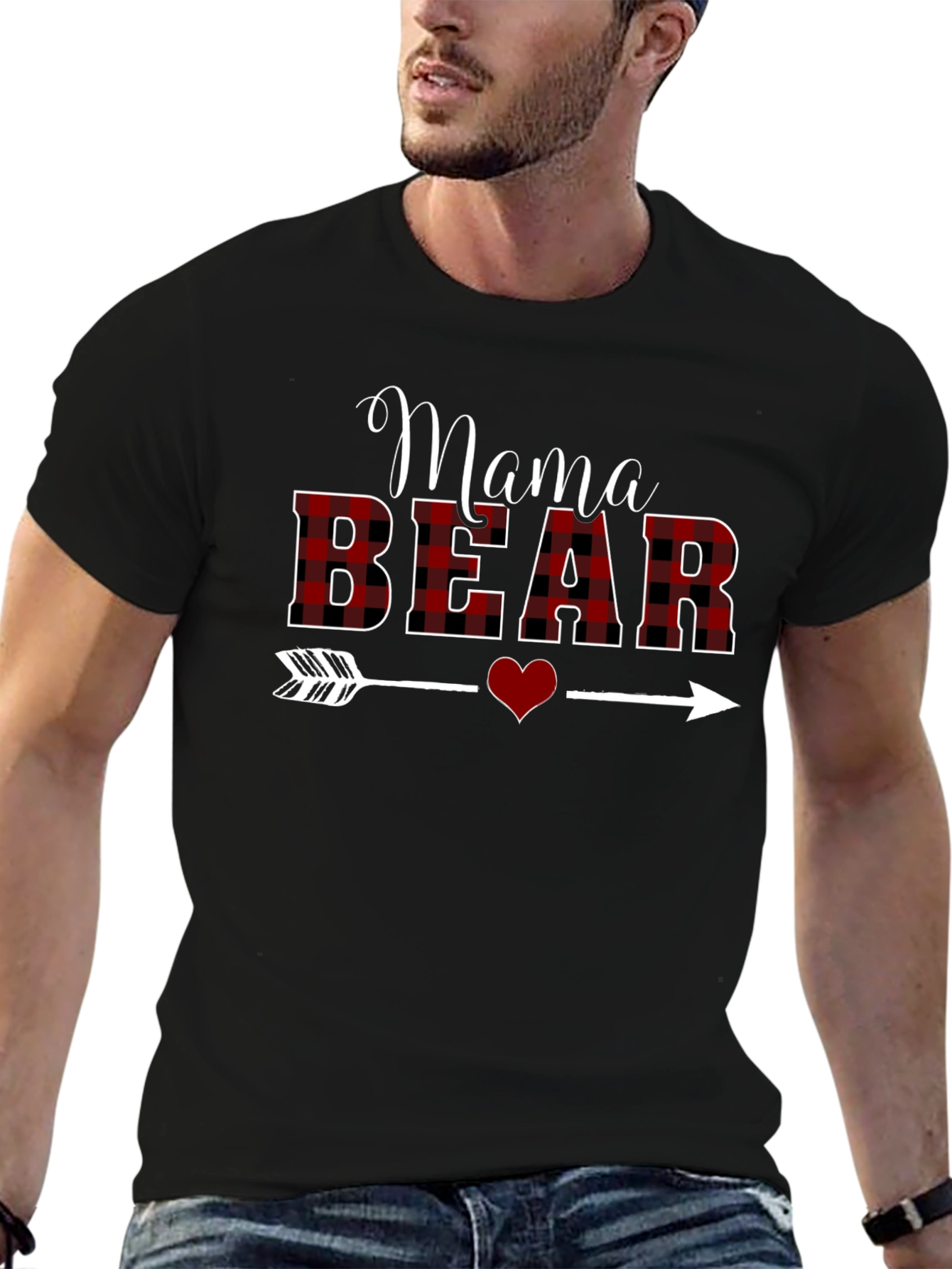 Mama Bear Plaid Graphic T-Shirt