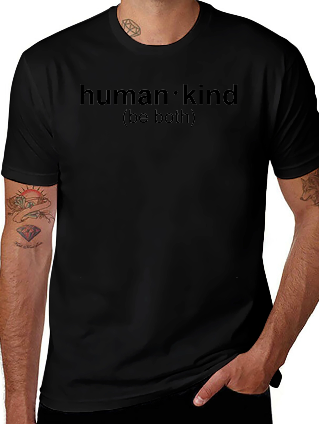Human Kind Be Both Black Tee