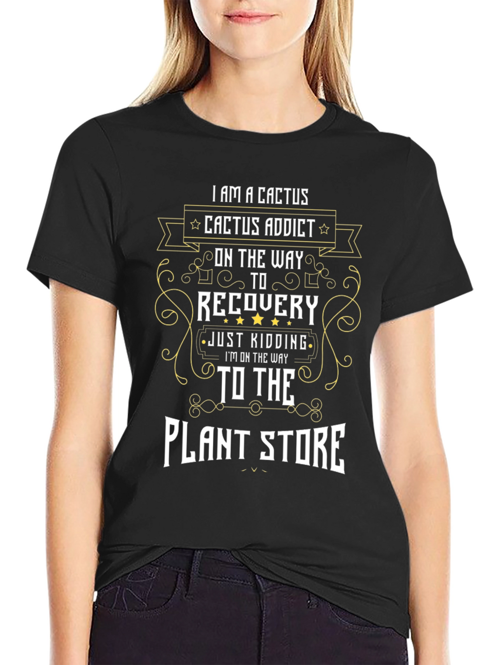 Cactus Addict Humor Graphic T-Shirt