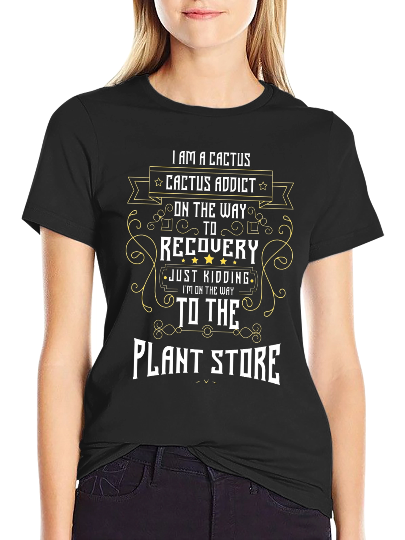 Cactus Addict Humor Graphic T-Shirt