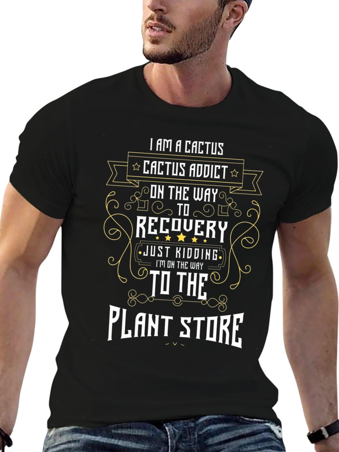 Cactus Addict Humor Graphic T-Shirt