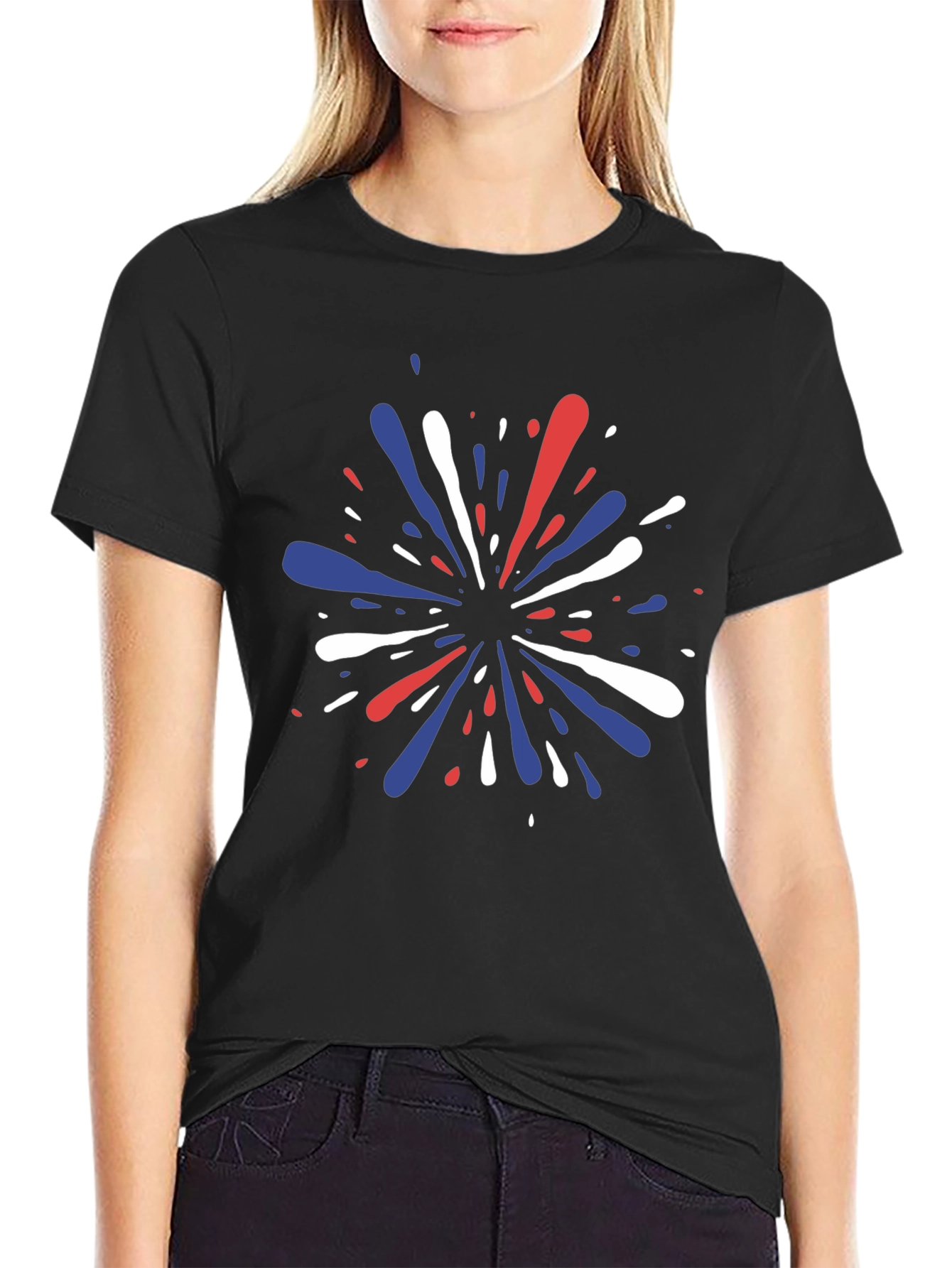 Patriotic Splatter Tee - Red White & Blue Graphic T-Shirt