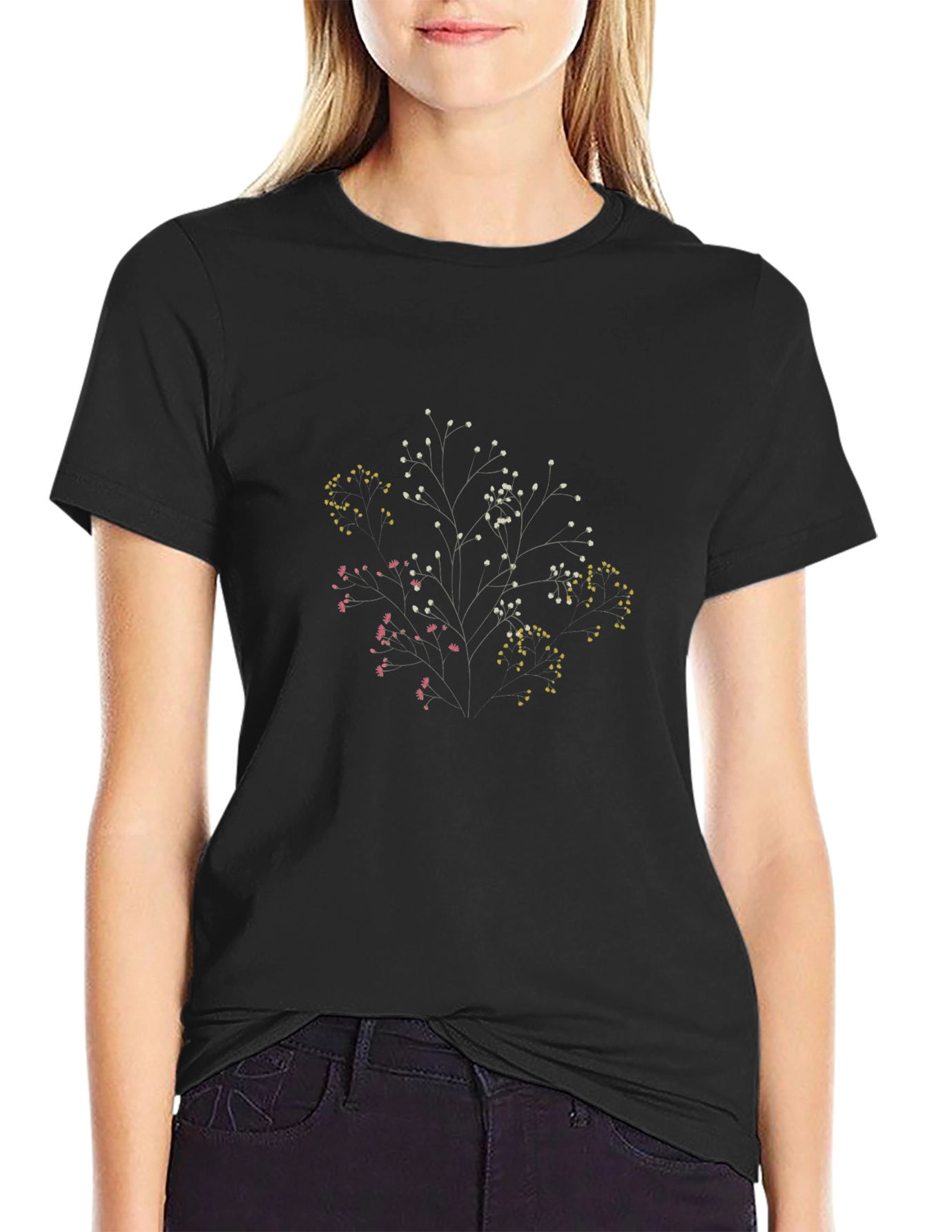 Floral Branch Graphic T-Shirt - Modern Minimalist Design