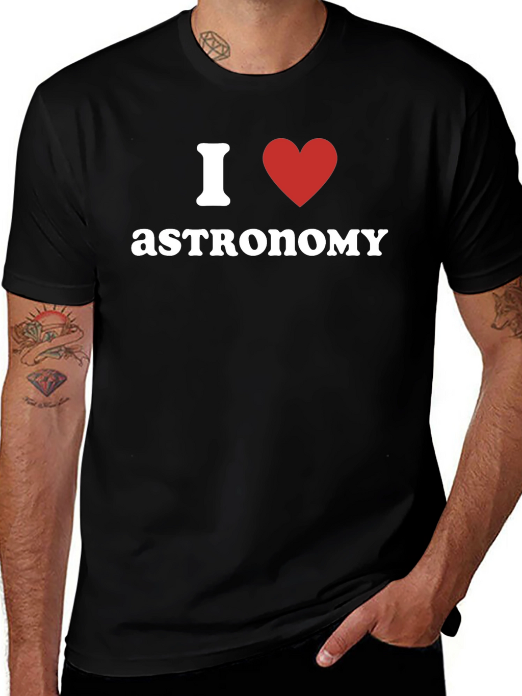 I Love Astronomy Black T-Shirt