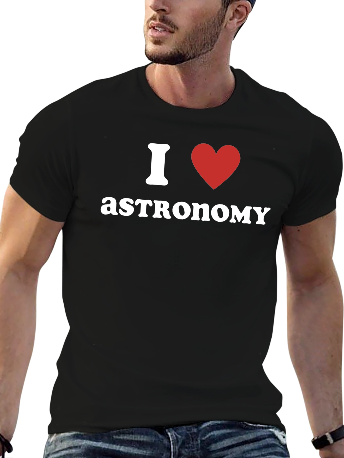 I Love Astronomy Black T-Shirt