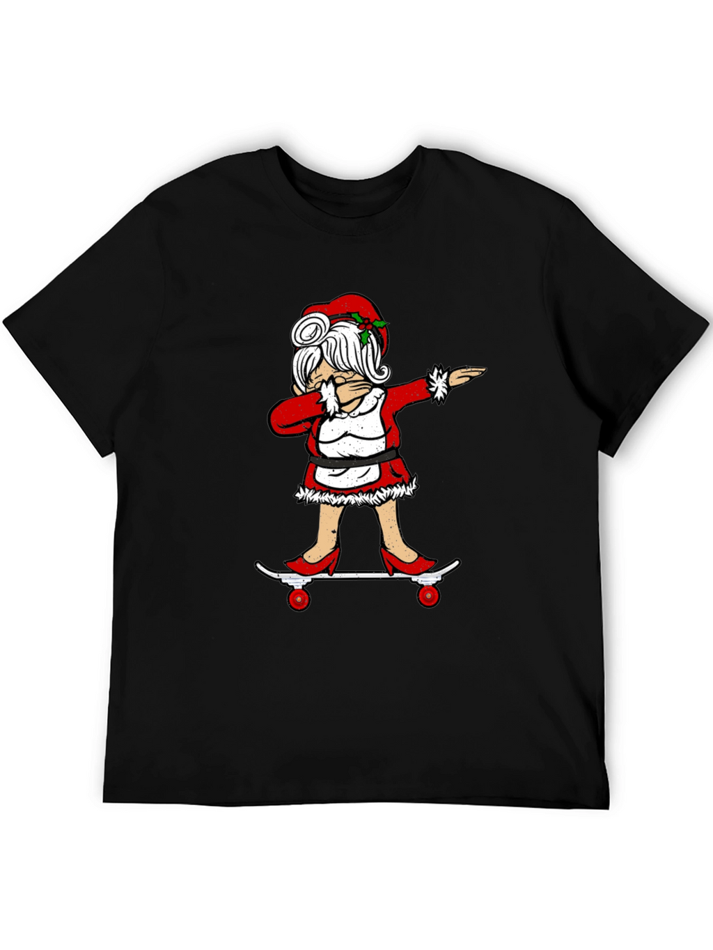 Mrs. Claus Dabbing on Skateboard T-Shirt