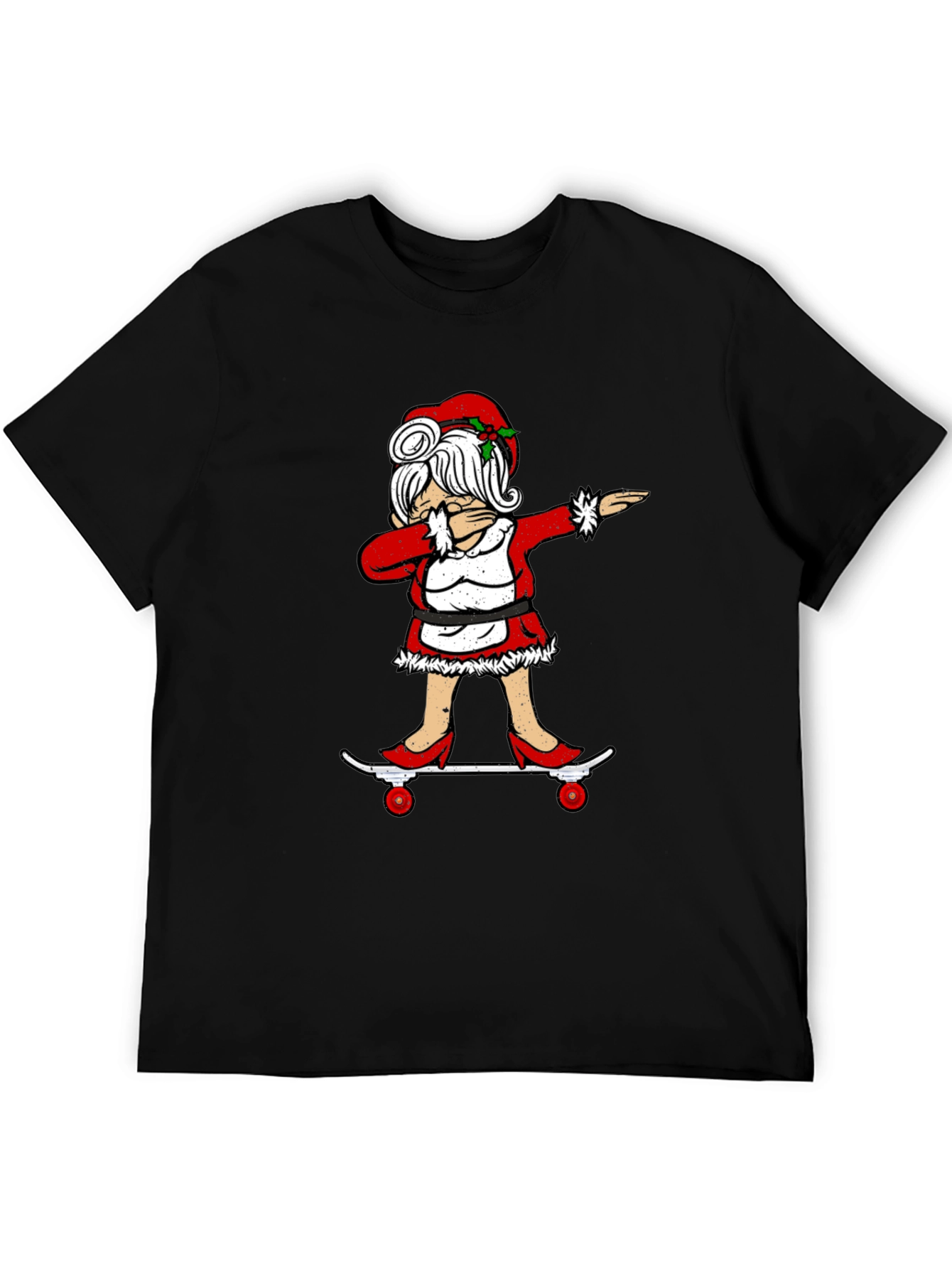 Mrs. Claus Dabbing on Skateboard T-Shirt