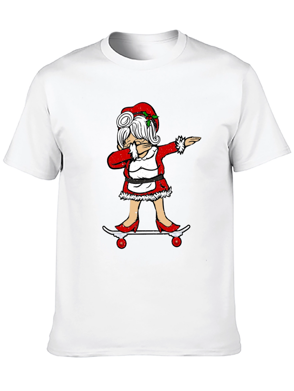 Mrs. Claus Dabbing on Skateboard T-Shirt
