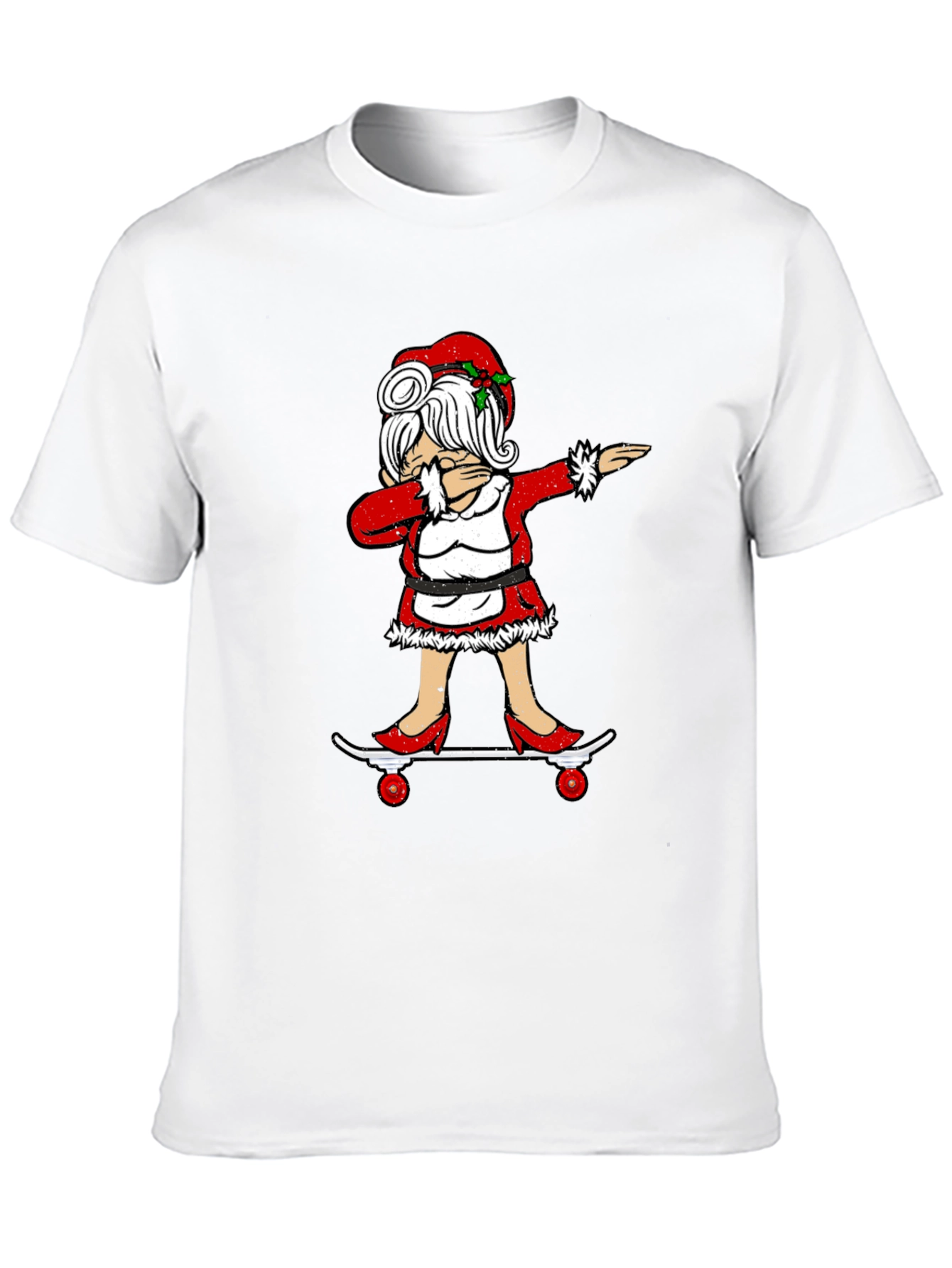 Mrs. Claus Dabbing on Skateboard T-Shirt