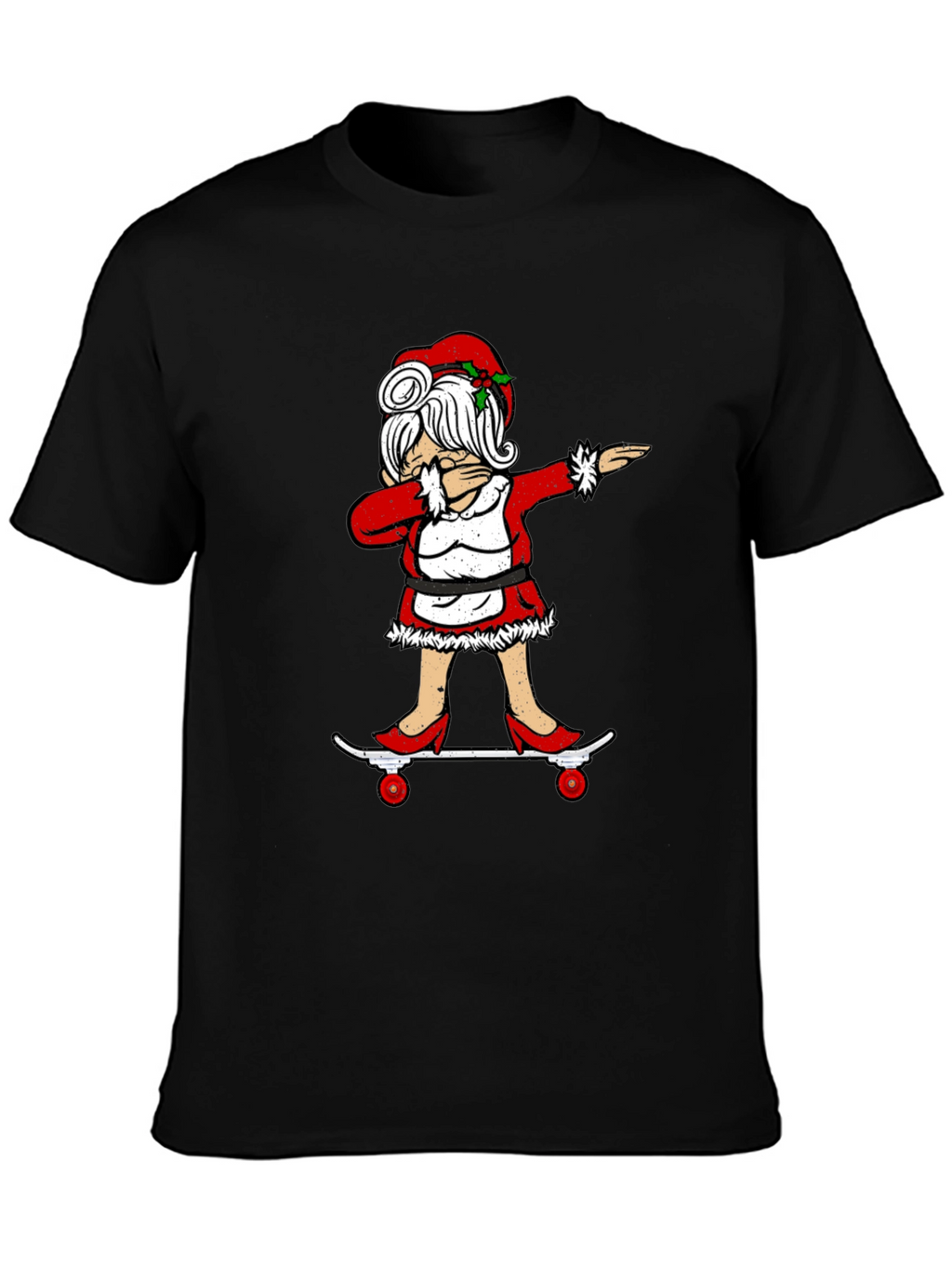 Mrs. Claus Dabbing on Skateboard T-Shirt