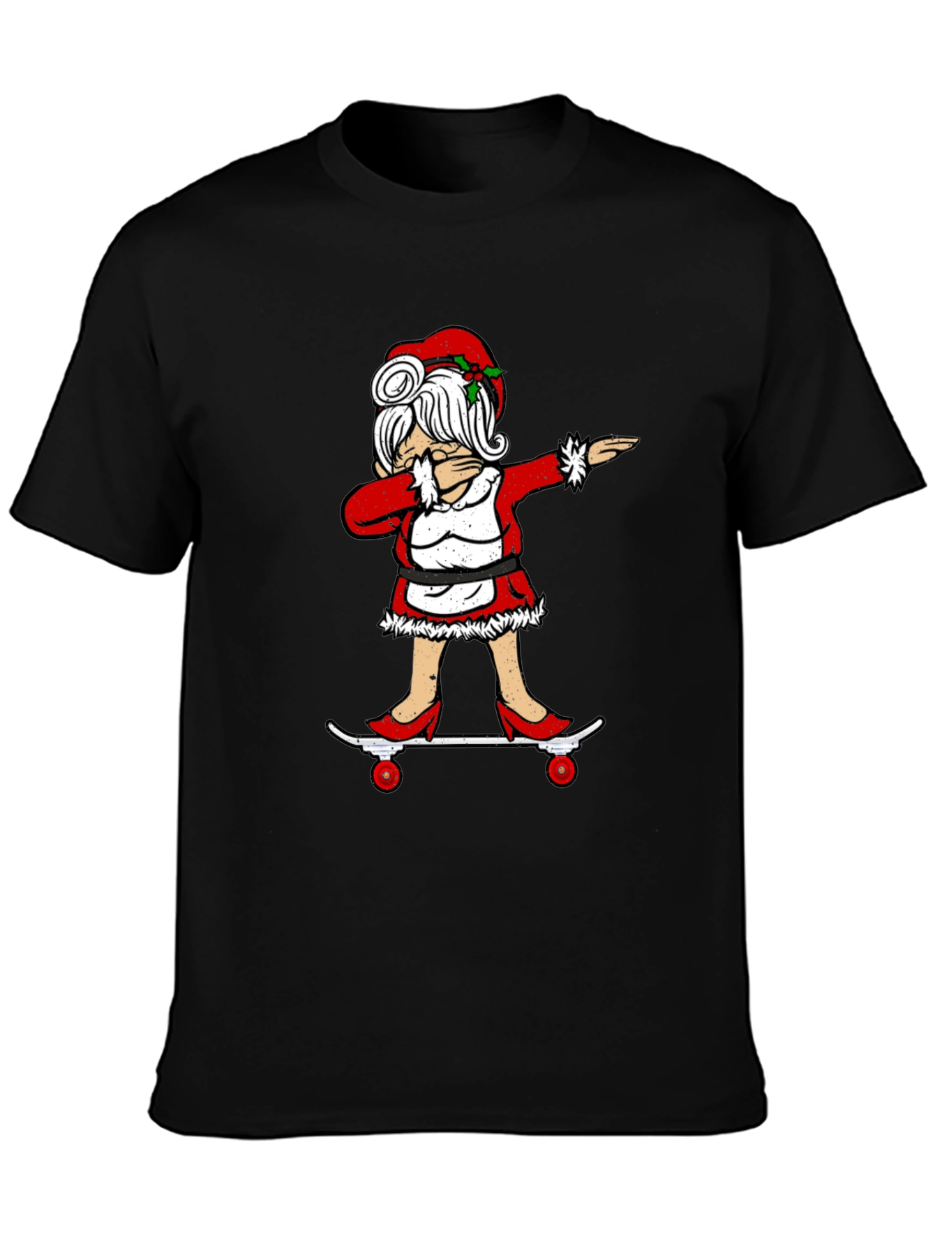 Mrs. Claus Dabbing on Skateboard T-Shirt
