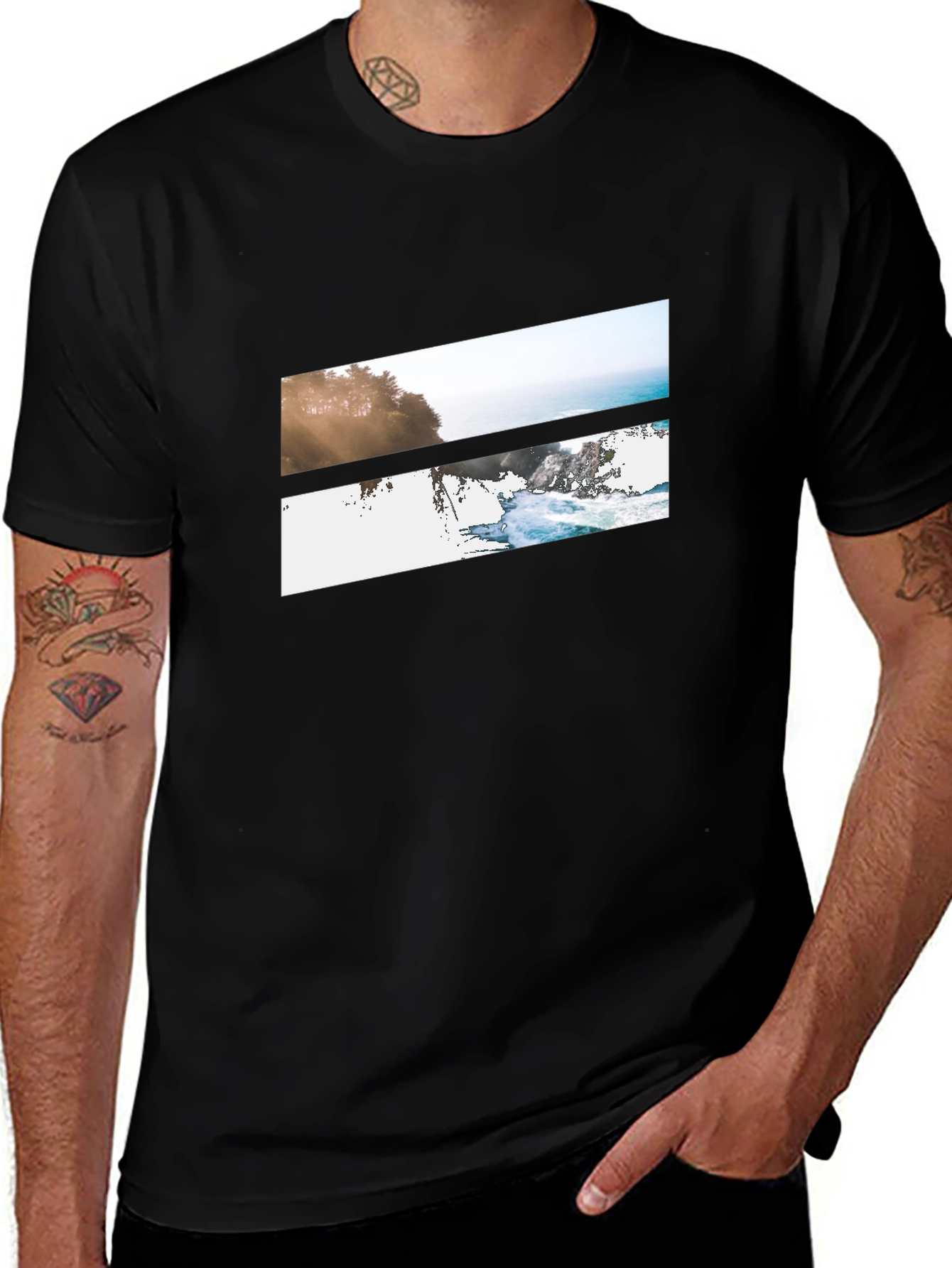 Ocean Vista Graphic Tee - Black