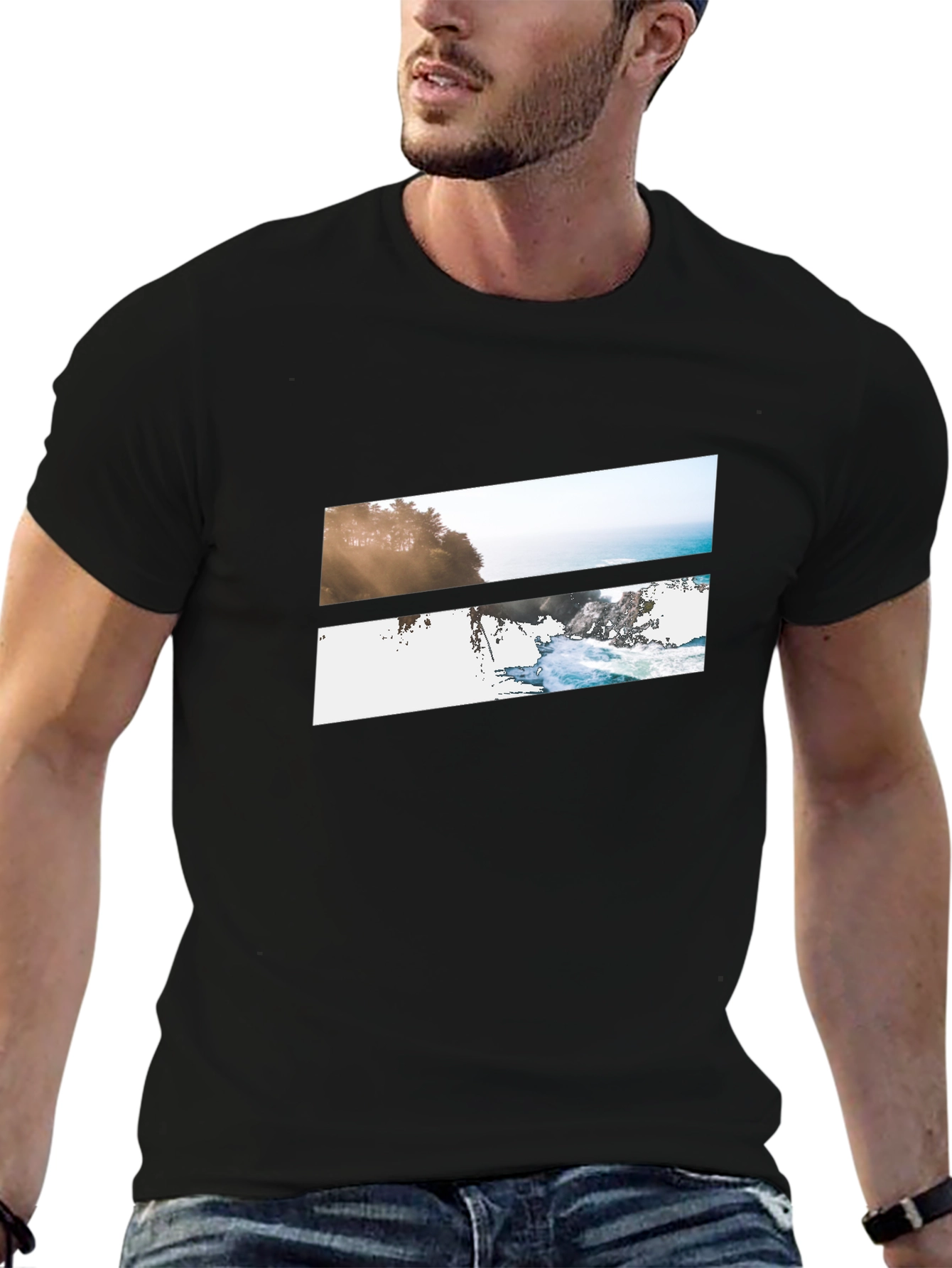 Ocean Vista Graphic Tee - Black