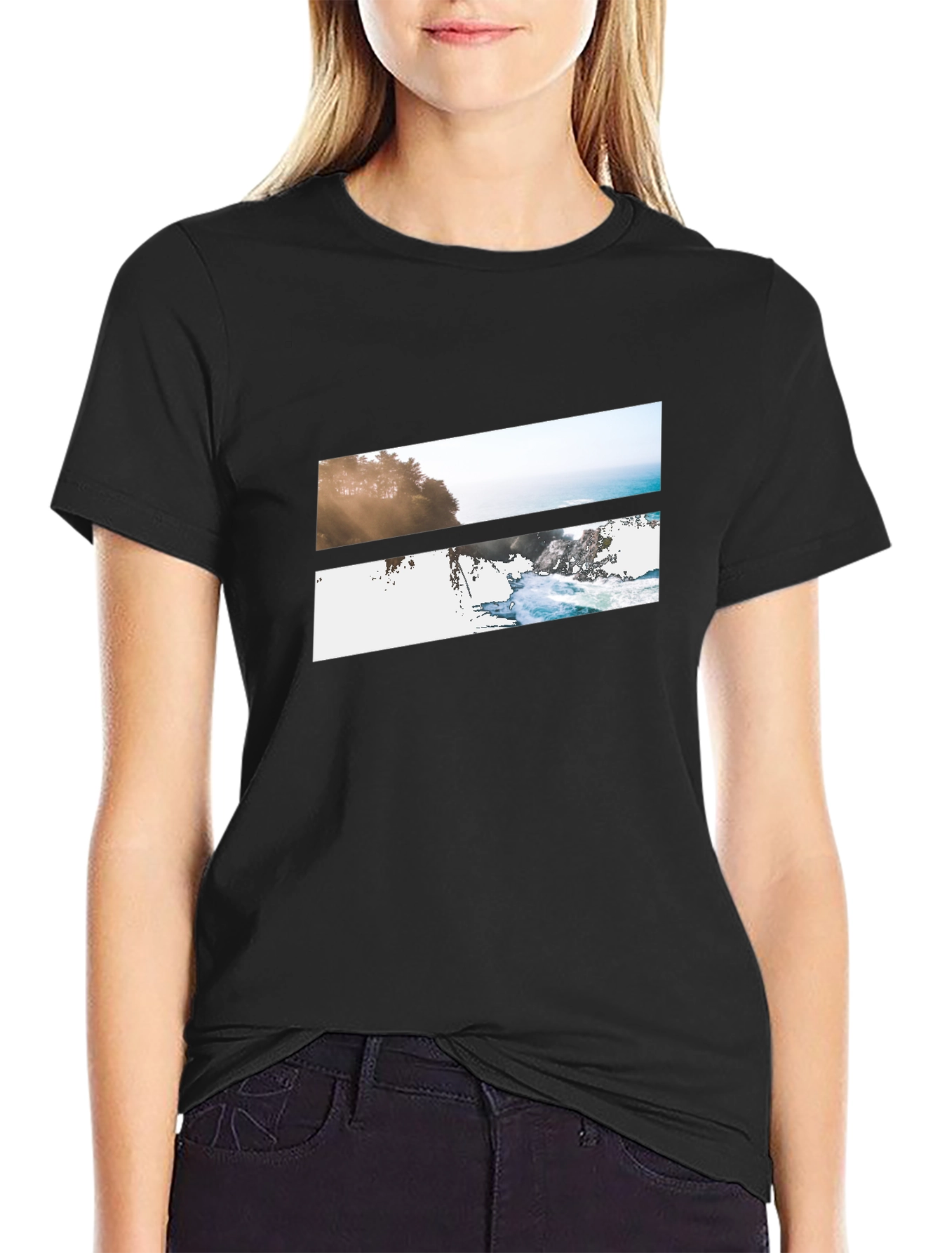 Ocean Vista Graphic Tee - Black